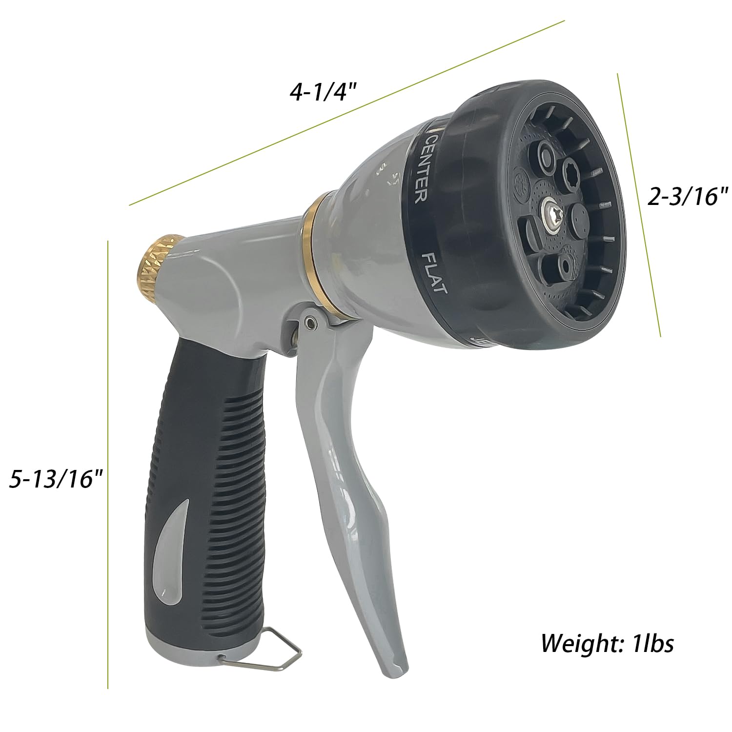 Sutekus Garden Hose Nozzle with 7 Adjustable Spray Patterns Heavy Duty Metal Water Hose Nozzle Water Sprayer for Watering Plants, Car Washing