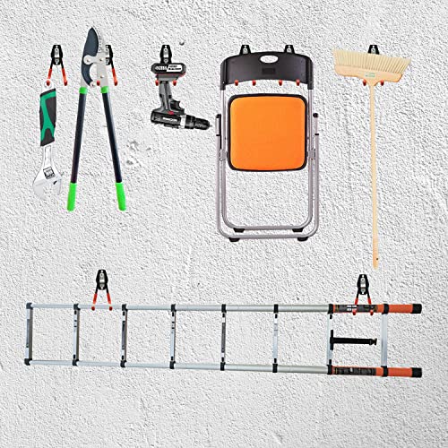 Sutekus Garage Hooks Heavy Duty Garage Storage Utility Hooks Wall Mount Hangers with Anti-Slip Coating for Tools Ladders Bikes