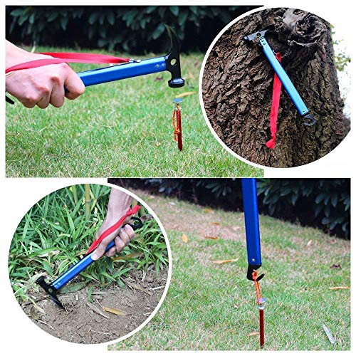 Sutekus Peg Hammer Wedge Hammer Tent Hammer Camping Hammer Lightweight Aluminum Outdoor Mountaineering Travel Multifunction High Carbon Steel Aluminum Outdoor Mountaineering Tourism Camping