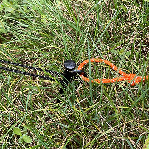 Sutekus Metal Tent Stakes with Reflective Pull Cord Heavy-Duty Forged Steel Tent Pegs Solid Tent Anchors and Camping Spikes for Camping Hiking Outdoors