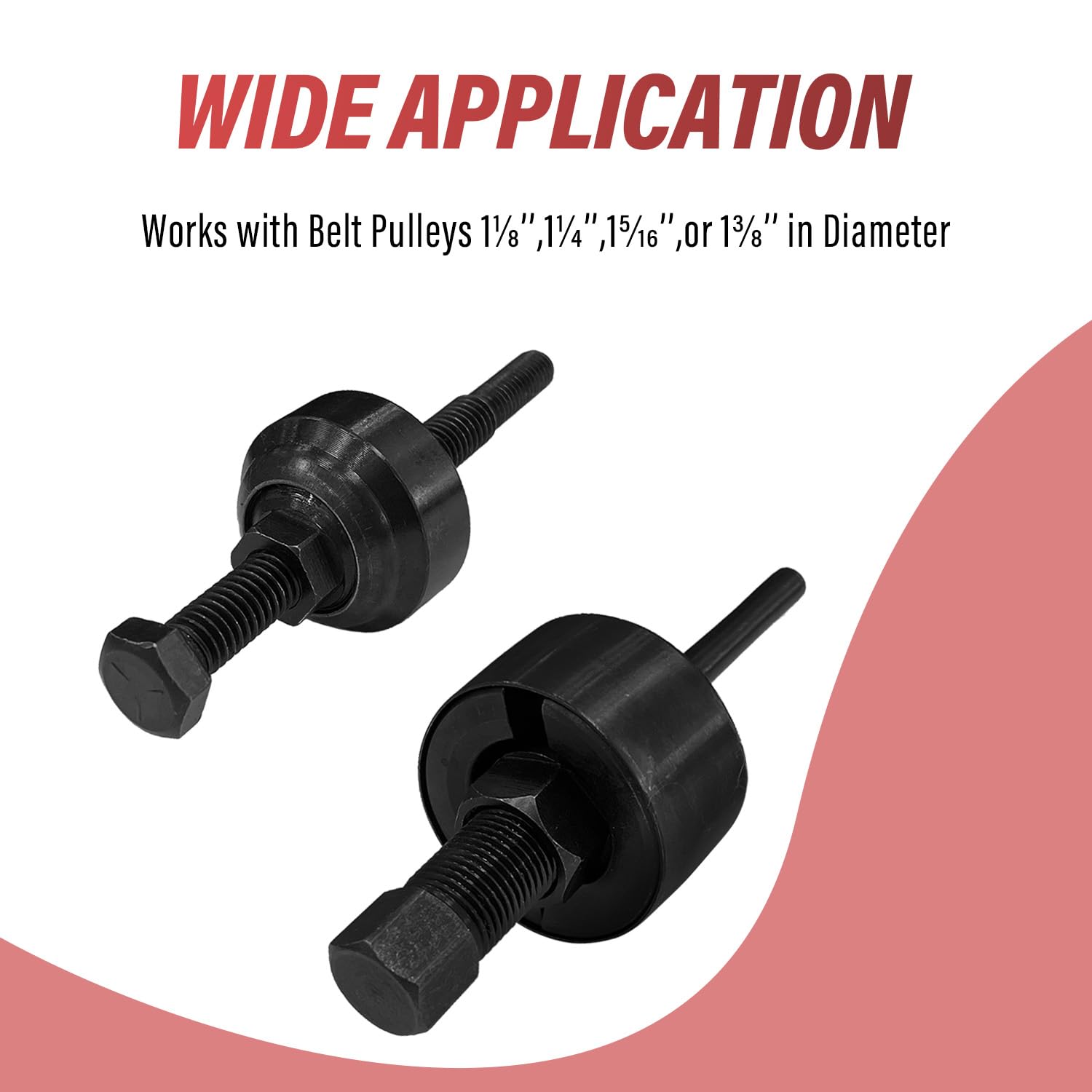 Sutekus Power Steering Pump Pulley Puller Installer Tool Set Removes and Installs Power Steering Pump Pulleys on Ford, GM, and Chrysler