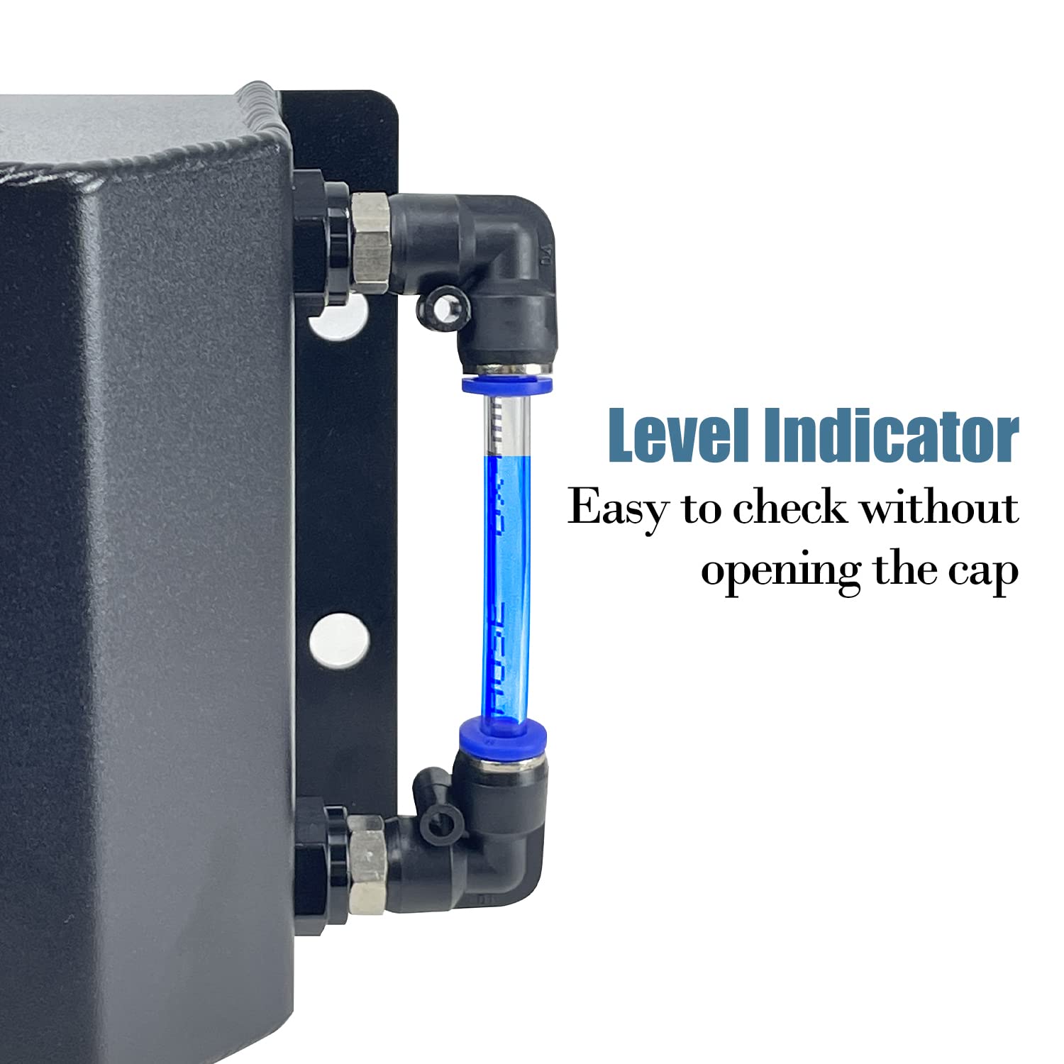 Sutekus Overflow Tank Universal Coolant Radiator Tank 1L Aluminum Coolant Reservoir Tank Expansion, Black