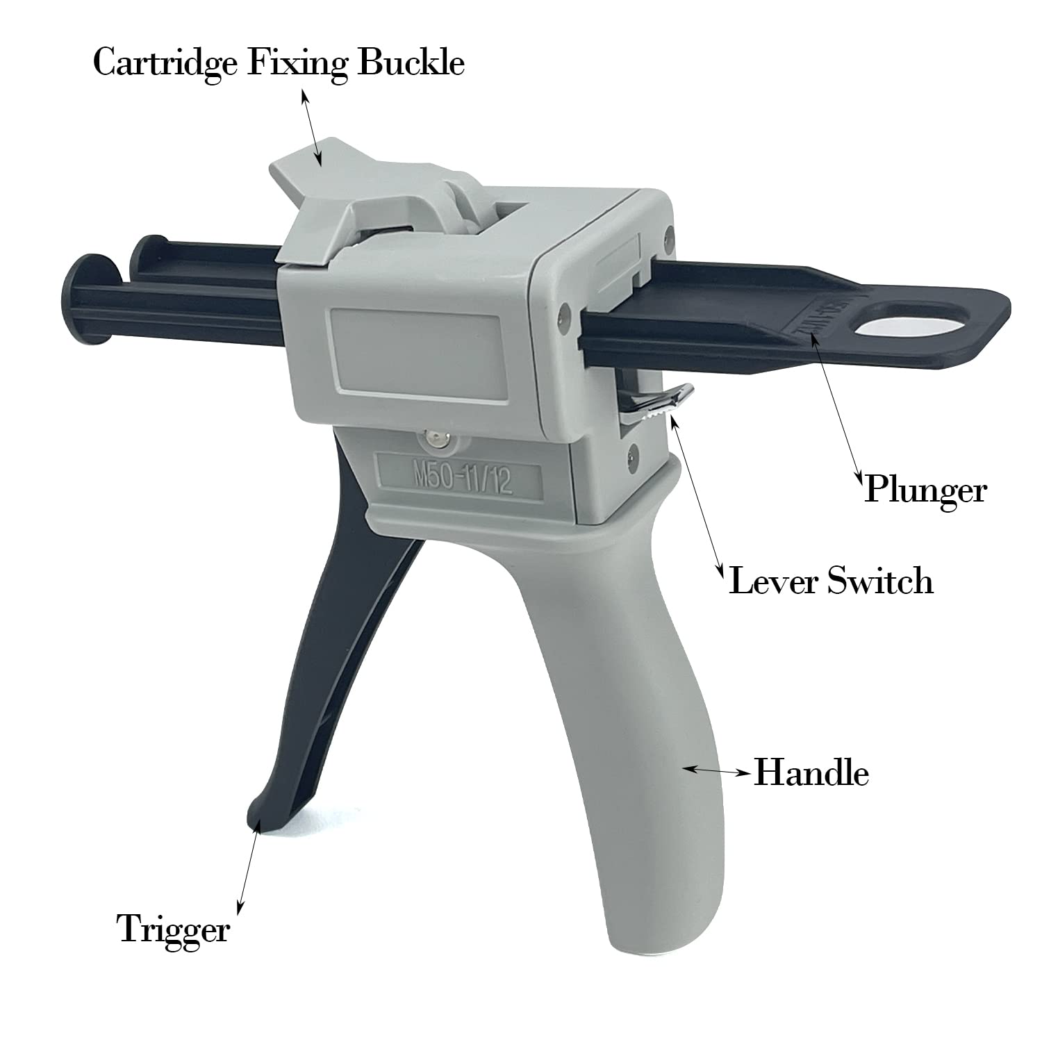 Sutekus 50ml Dispensing Gun Kit Impression Mixing Dispensing Gun Epoxy Glue Gun AB Gun 1:1/1:2