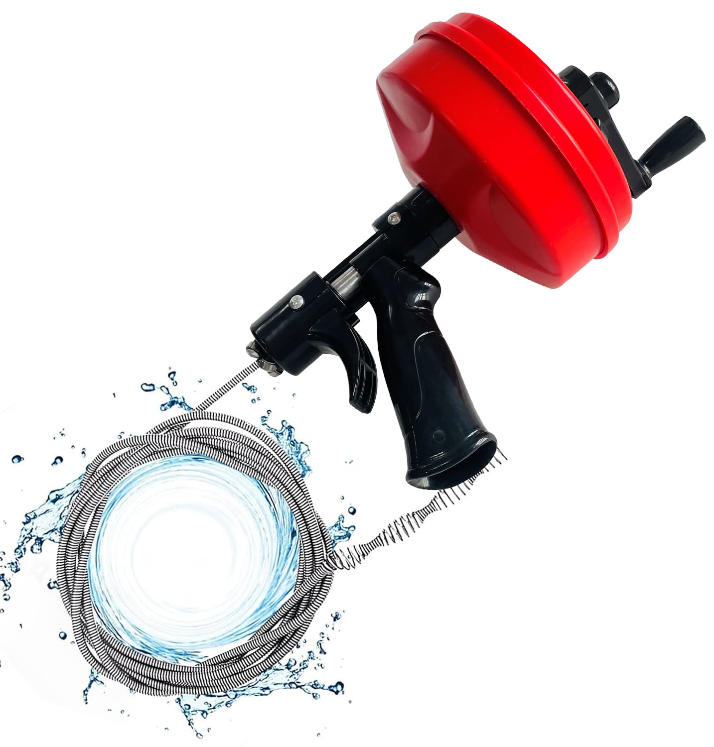 Sutekus Drain Auger Heavy Duty Flexible Plumbing Snake with Gloves Manually or Powered Clog Remover for Kitchen,Bathrom and Bathtub Drain