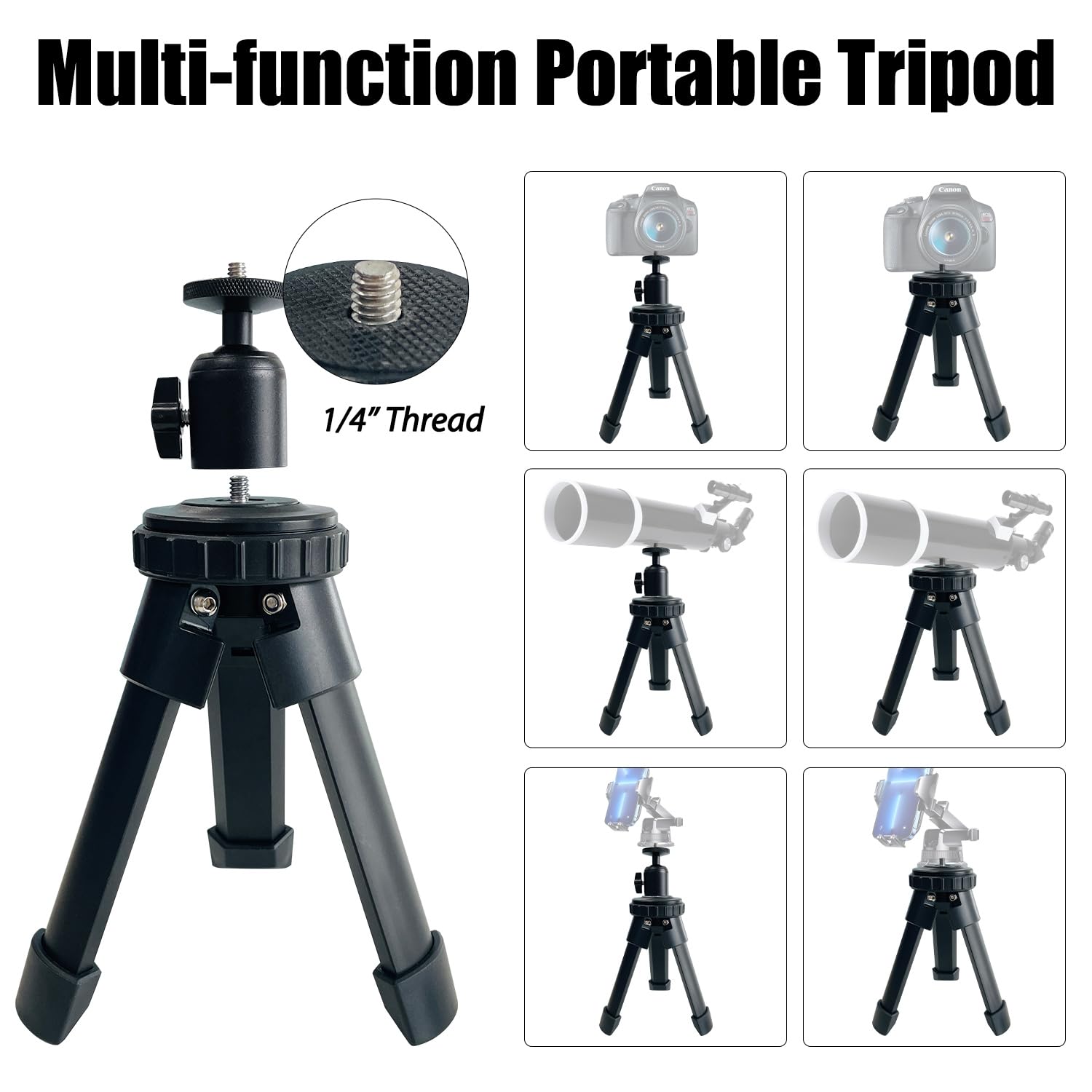 Sutekus Shooting Tripod Tactical Rapid Shooting Rest Aluminum Shooting Stand with Height Adjustment & Swivel V Yoke Holder for Table Bench Shooting Range Hunting