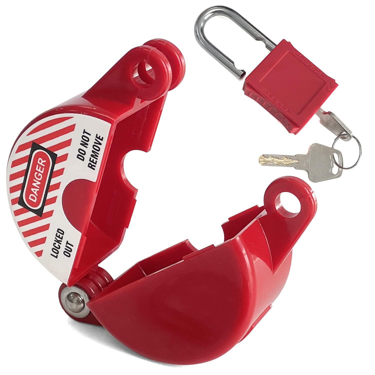 Sutekus Valve Lockout with Safety Padlock 1 to 2-1/2 Inch Gate Valve Cover Water Hose Protector for Water faucets Gas Valve