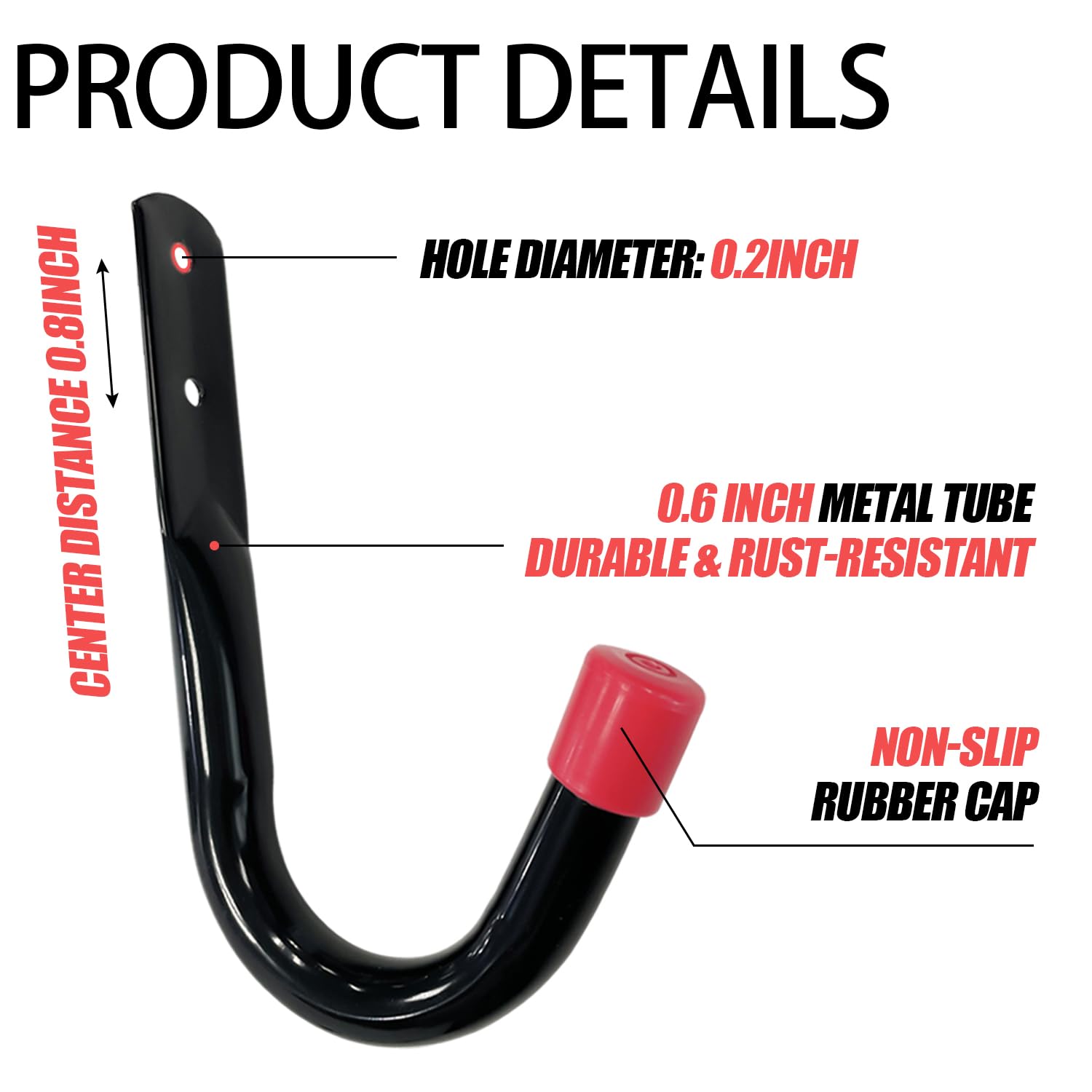 Sutekus Garage Hooks 6 Pack Heavy Duty Garage Storage Utility Hooks Utility Hangers Wall Hooks, Black