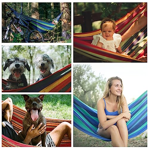 Sutekus Double Hammock Outdoor Traveling Camping Hammock Two Person Portable Hammock with Rope and Carrying Pouch