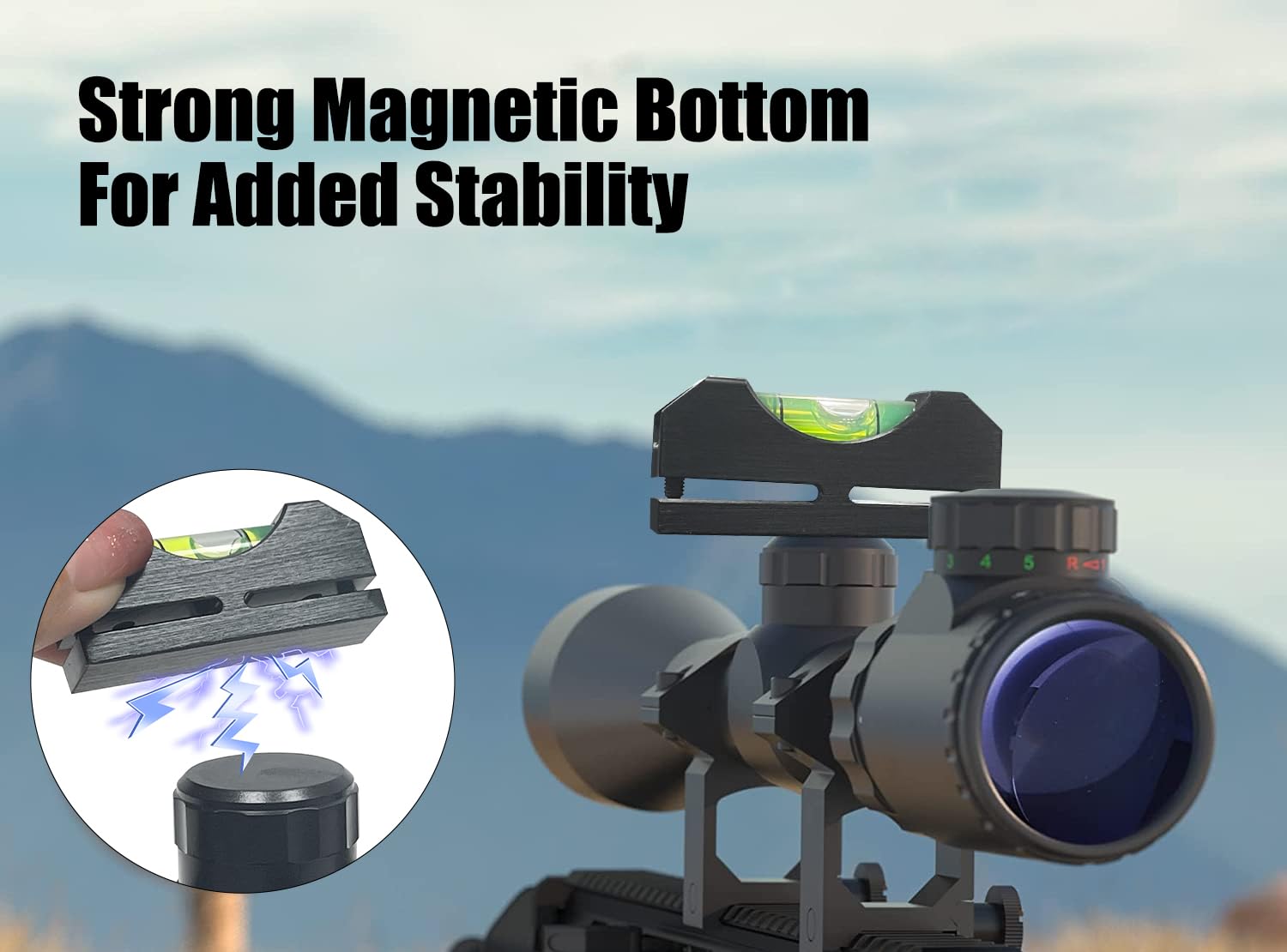 Sutekus Scope Leveling Kit Magnetic Universal Bubble Leveling Tool for Equipment and Maintenance, Black