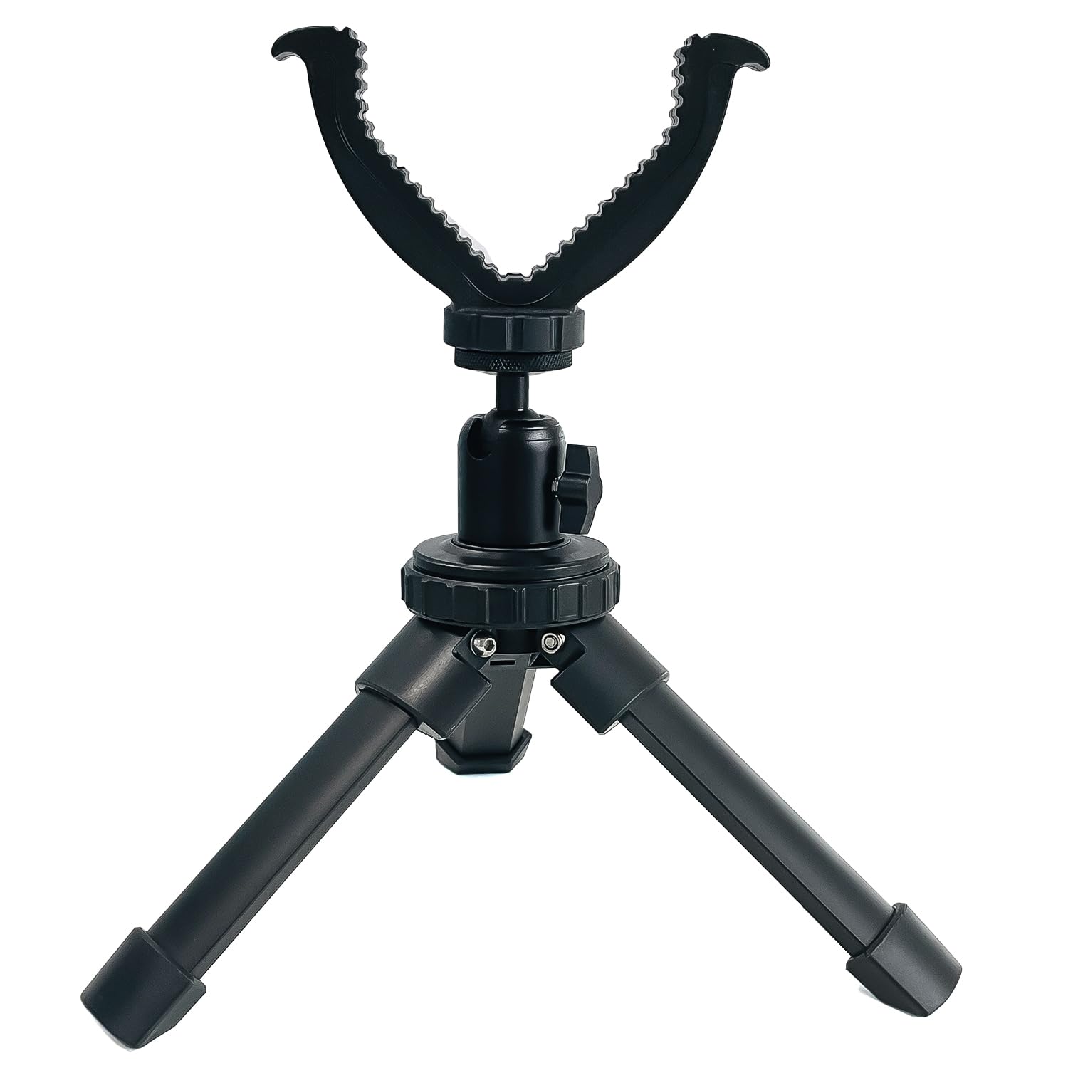 Sutekus Shooting Tripod Tactical Rapid Shooting Rest Aluminum Shooting Stand with Height Adjustment & Swivel V Yoke Holder for Table Bench Shooting Range Hunting