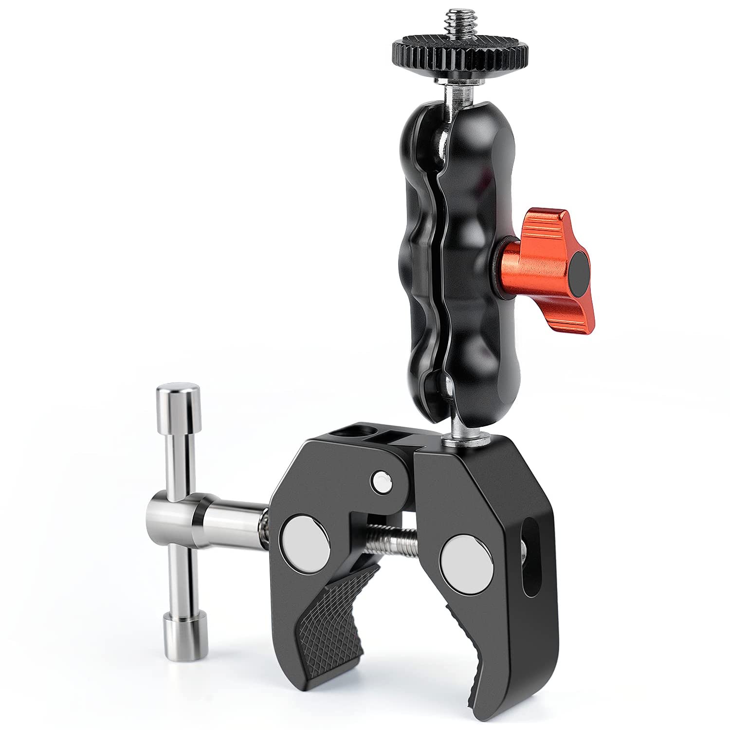 Sutekus Camera Clamp Mount Monitor Mount Bracket Double Ballhead Arm Adapter with Super Clamp for for DSLR Camera/Field Monitor
