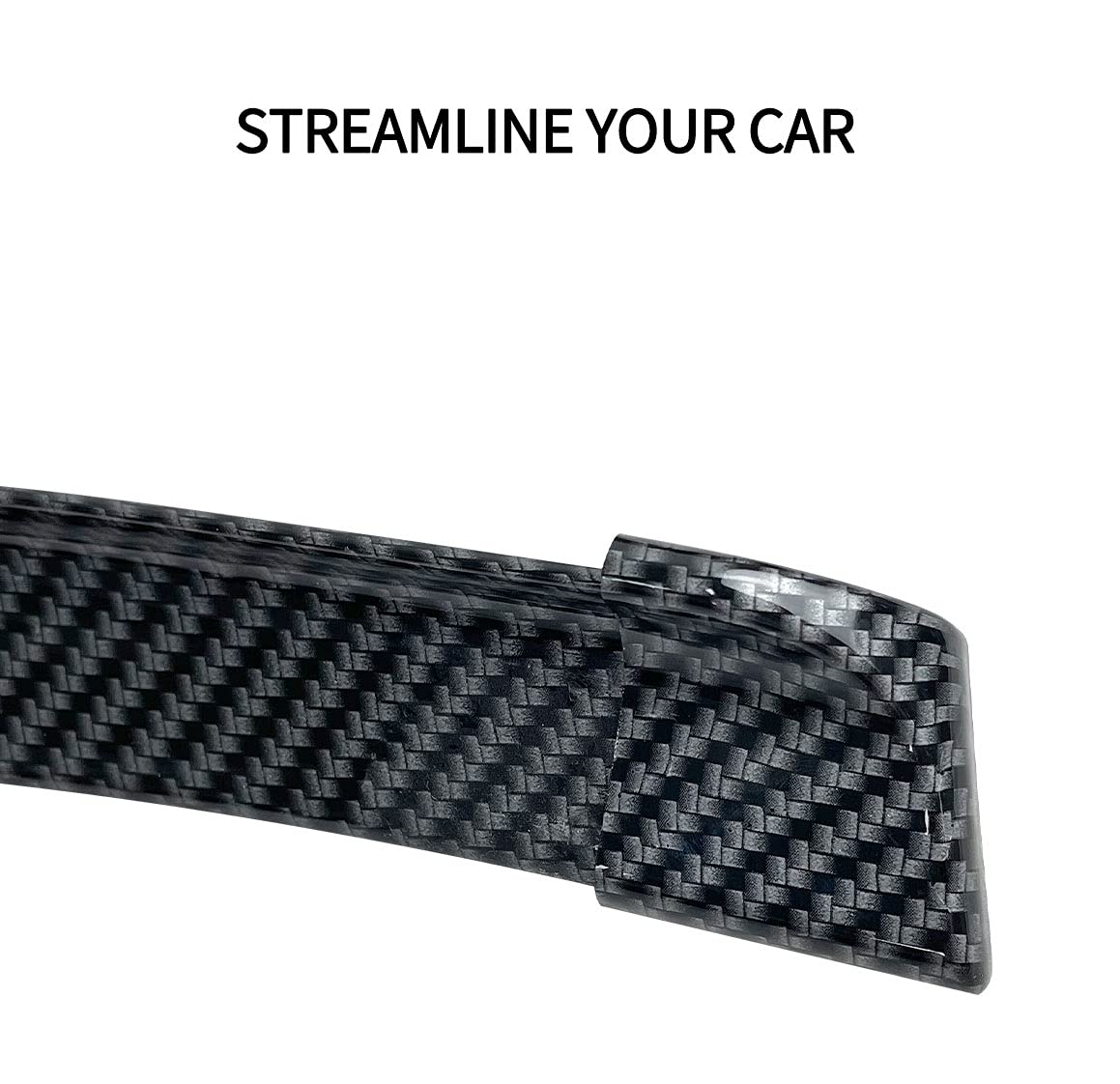 Sutekus Car Rear Spoiler Universal Carbon Fiber Trunk Spolier Lip Kit Anti-Collision Soft Rubber Strips Exterior Lip Spoiler 4.9FT