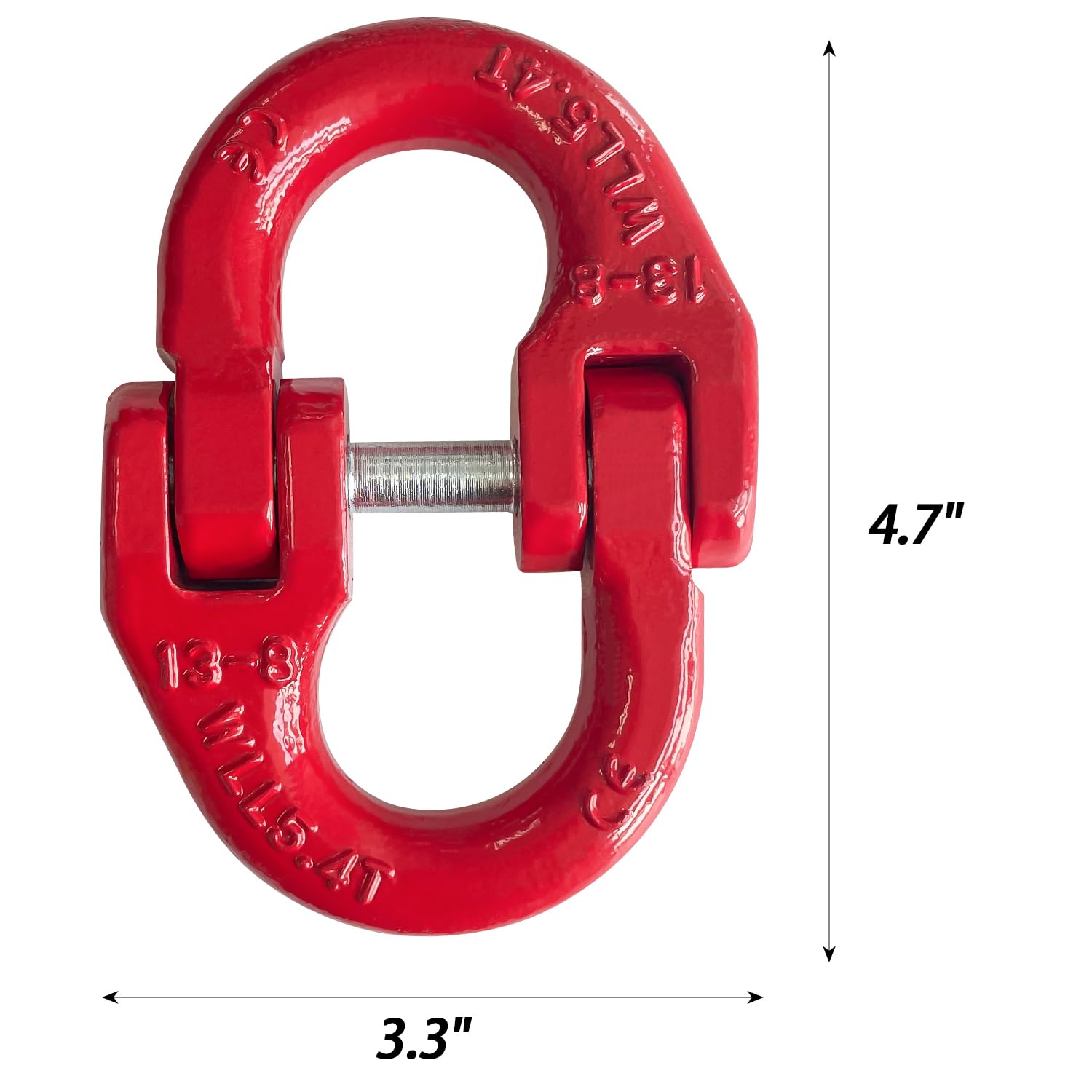 Sutekus 1/2" Tow Hitch Hammerlock Coupling Link Connecting Link Heavy Duty Trailer Safety Chain Connector Link with 12000lbs Working Load, 2 Pack