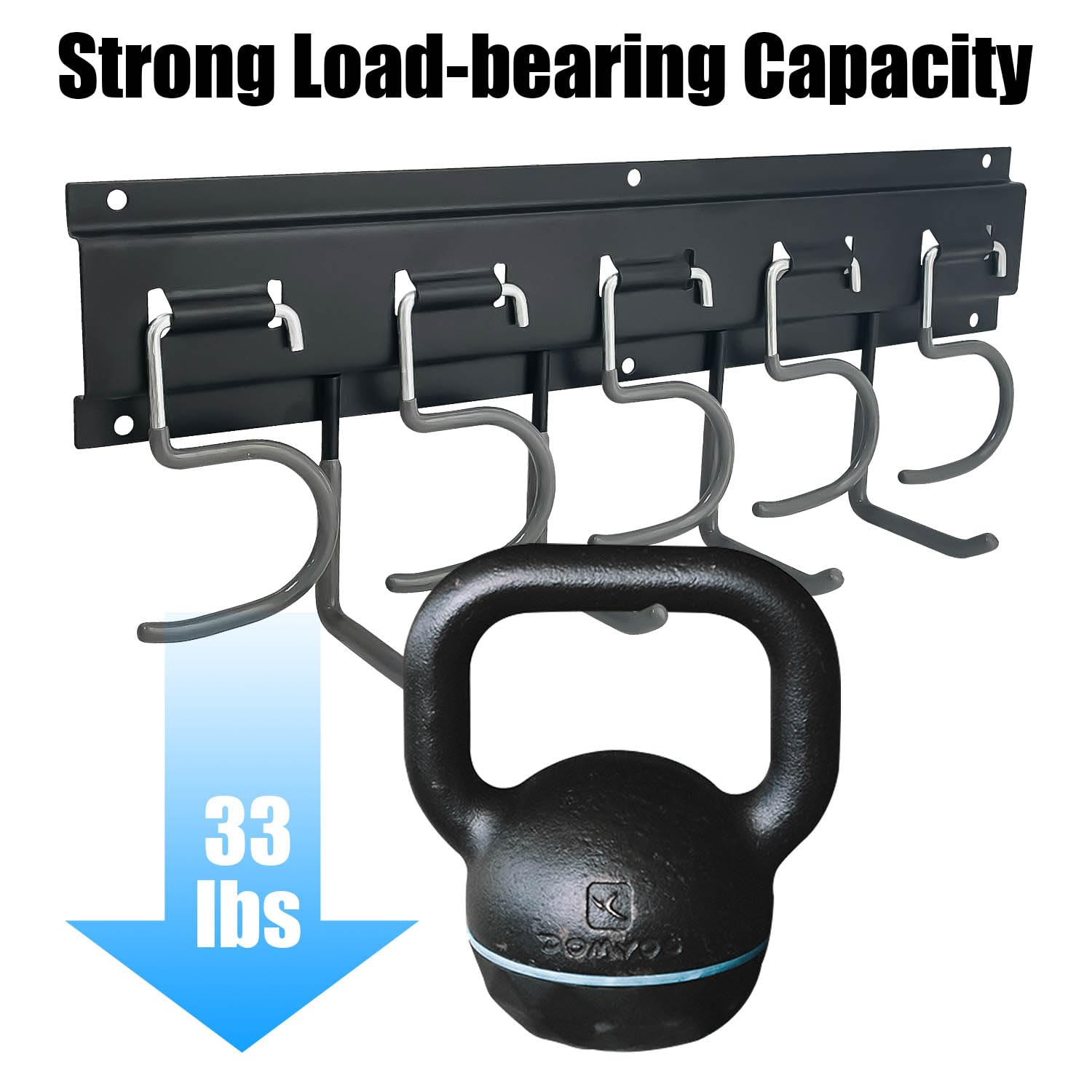 Sutekus Garage Garden Tool Organizer Wall Mount Garage Organization and Storage Heavy Duty Yard Tool Hanger with Rack with Anti-Slip Coating For Tools Ski Gears (Ultimate - 2 Pack)