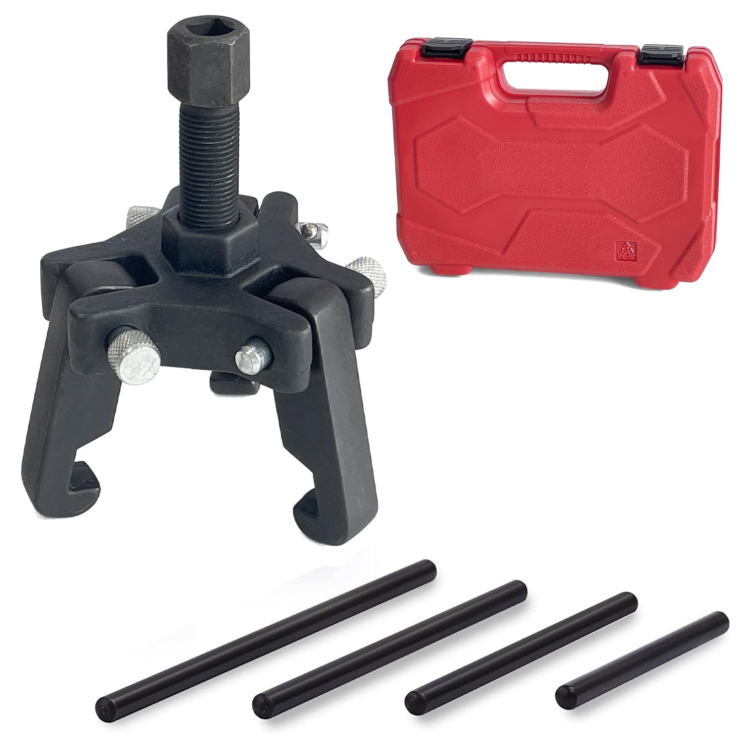 Sutekus Harmonic Balancer Puller Kit Damper Pulley Remove Extractor Kit Adjustable 3-Jaw Puller Set Compatible with Ford GM Chrysler Cadillac Chevy Trucks Mitsubishi