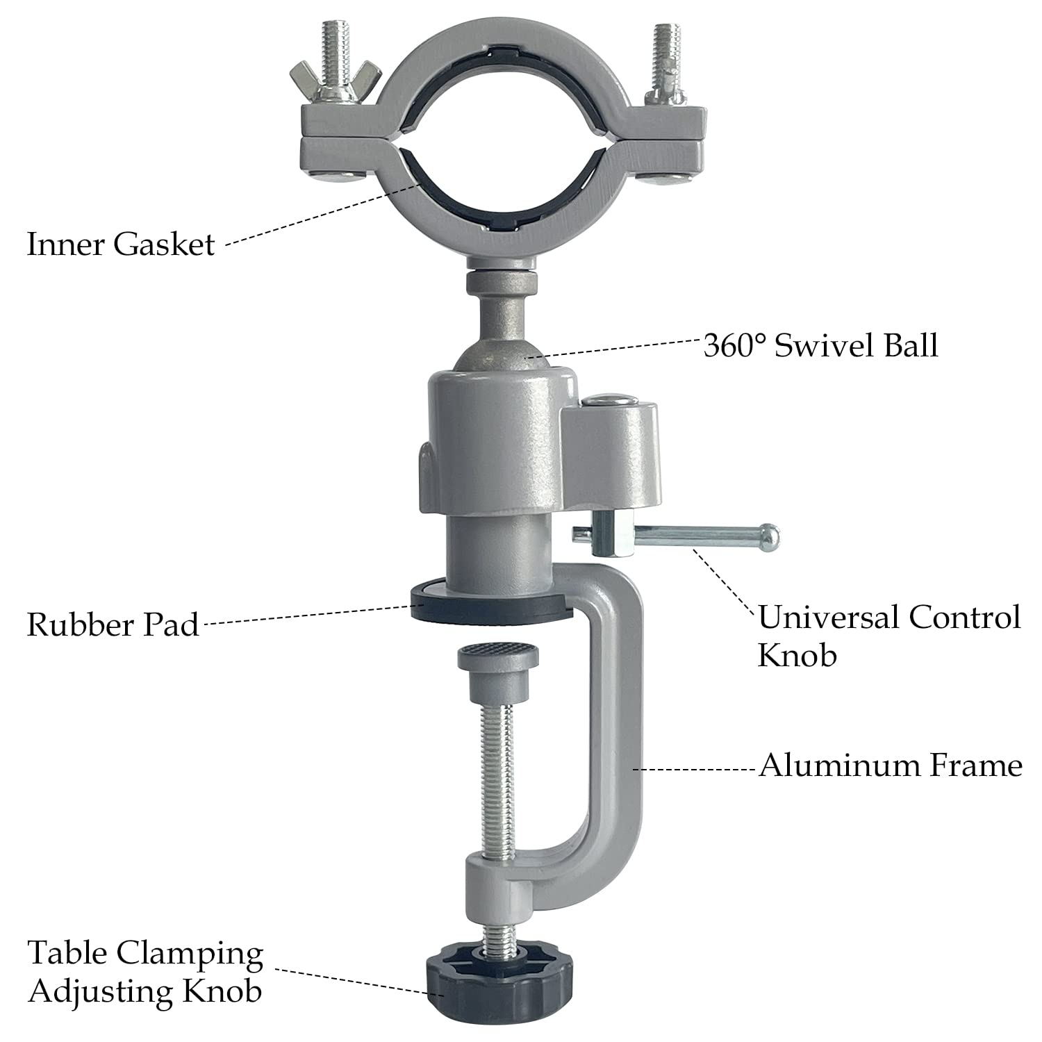 Sutekus Bench Clamp Vise 360 Degree Electric Drill Stand Holder Universal Grinder Holder For DIY Work Jewelry Making