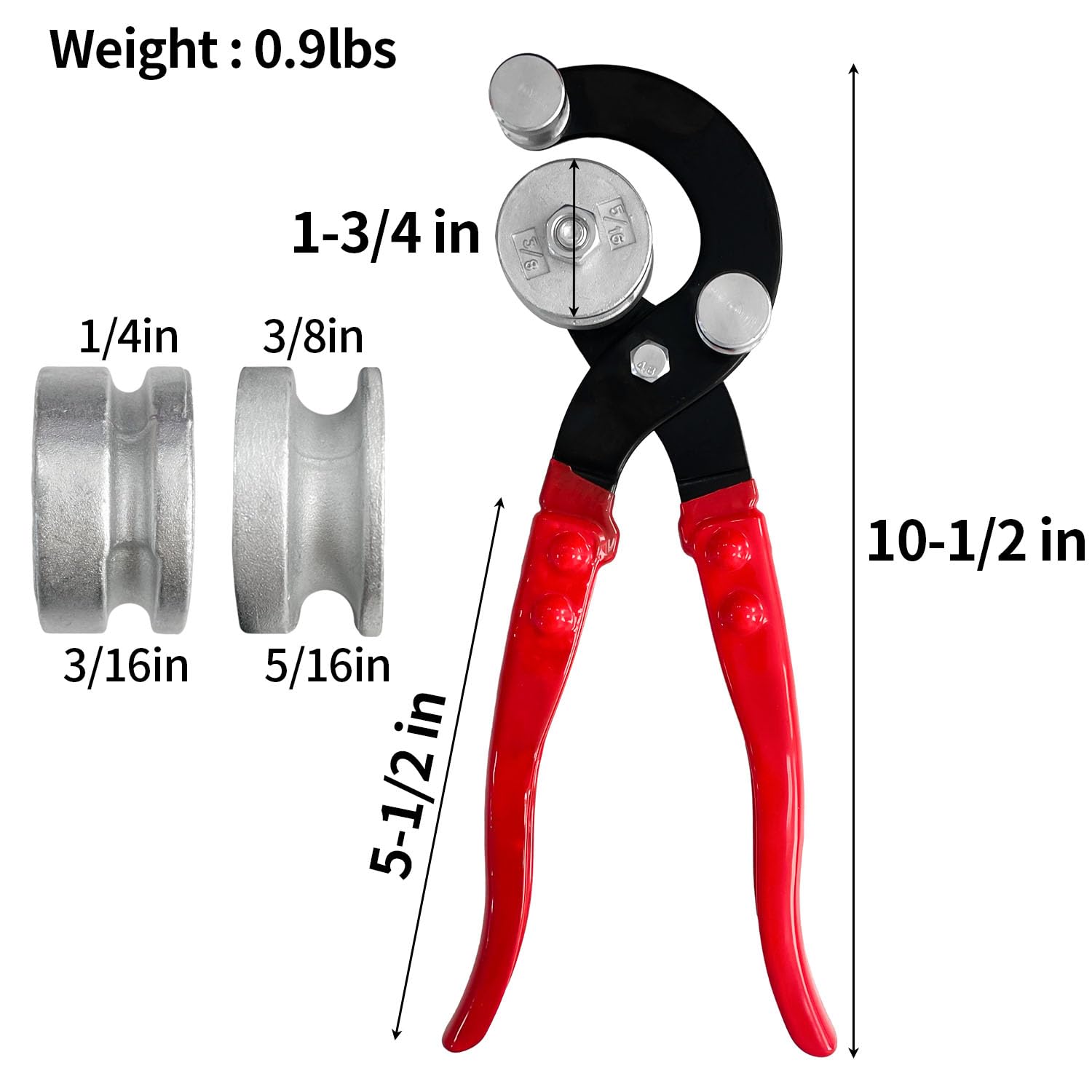 Sutekus Tube Bending Pliers Brake Line Bending Tool Bends 3/16", 1/4", 5/16" and 3/8" Brass, Copper, Steel, and Aluminum Brake Lines