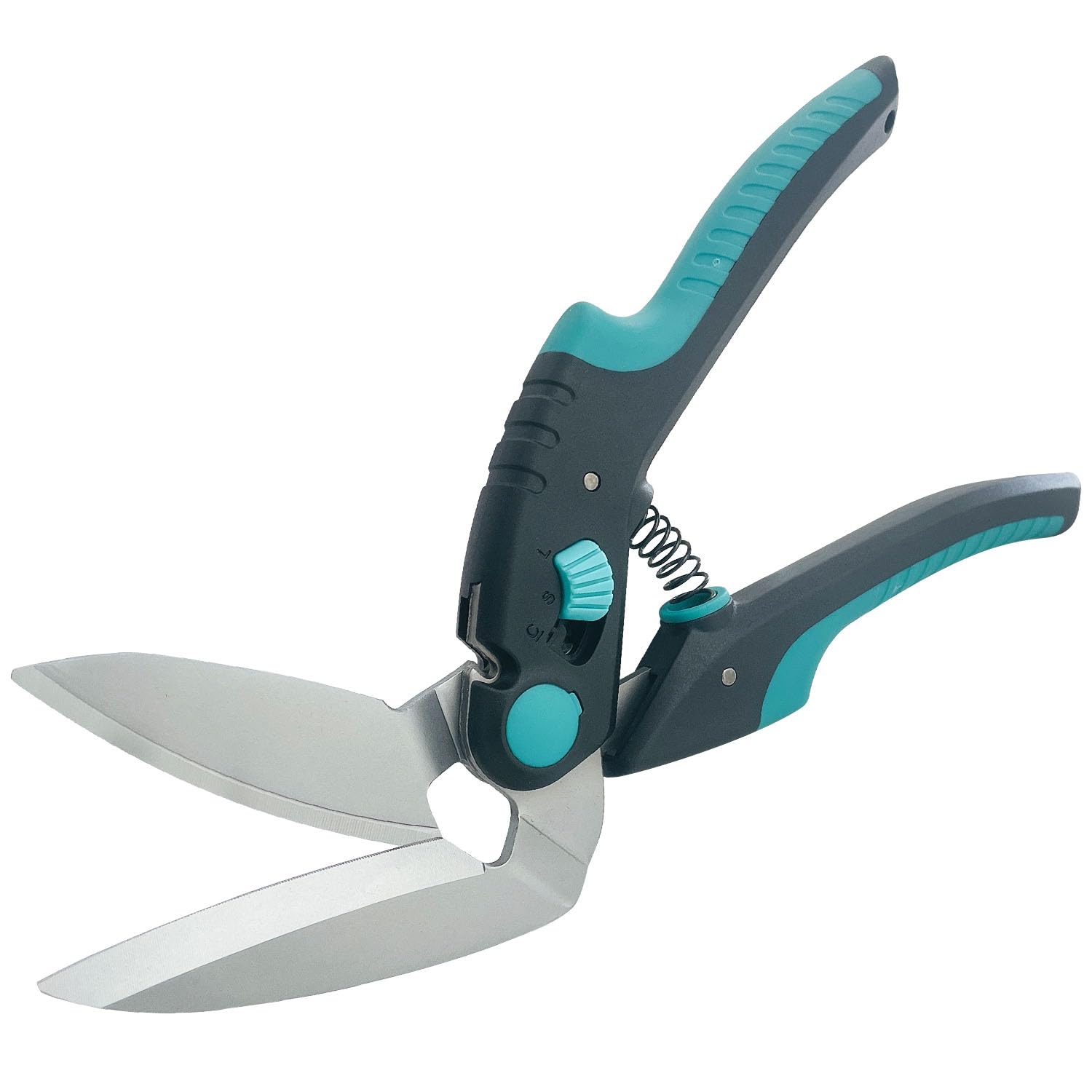 Sutekus 10" Angled Scissors Stainless Steel Industrial Shears Angled Craft Scissors Multipurpose Scissors for Thick Fabrics, Leather, Cardboard, Carpets, Gardening