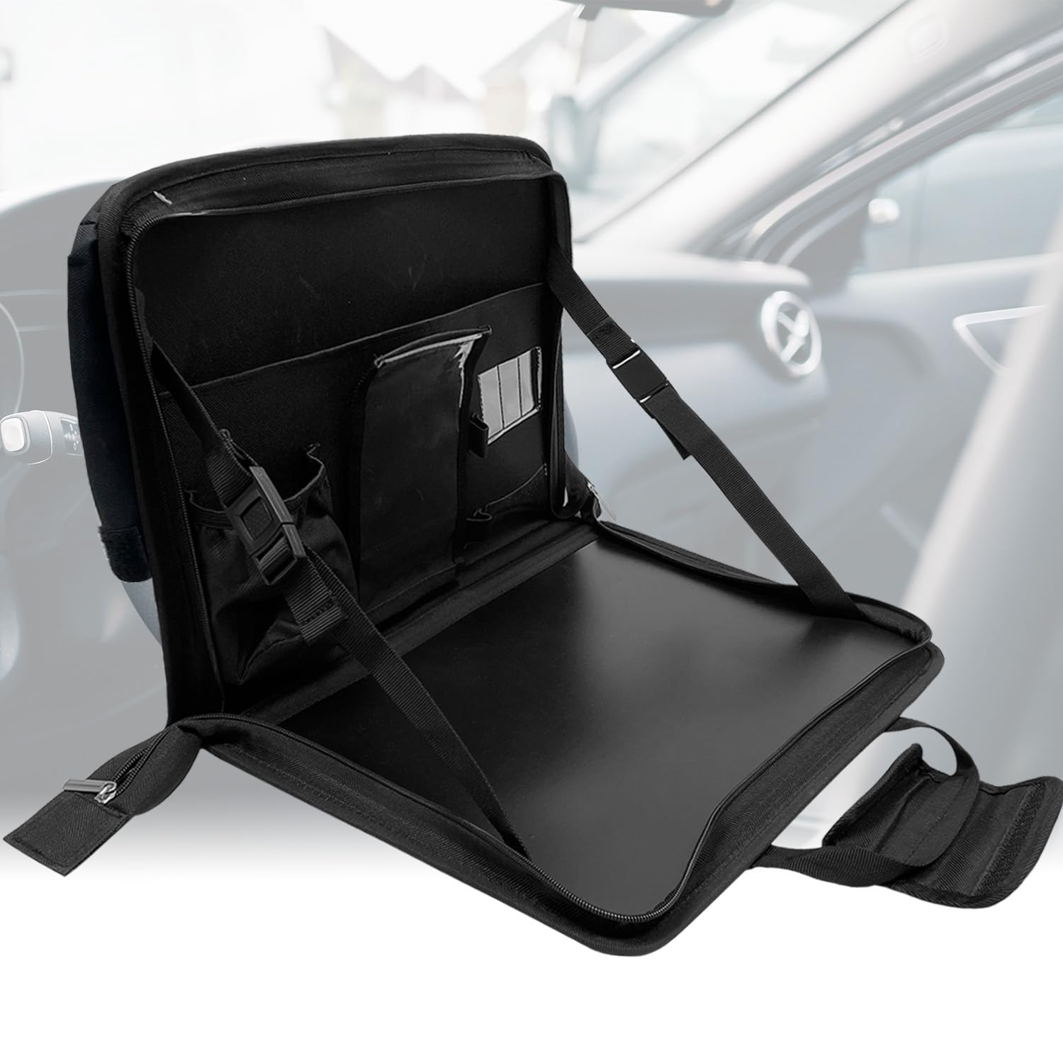 Sutekus Multifunctional Steering Wheel Eating Tray Portable Car Table Back Seat Laptop Desk Laptop Bag Steering Wheel Desk for Car Trucks