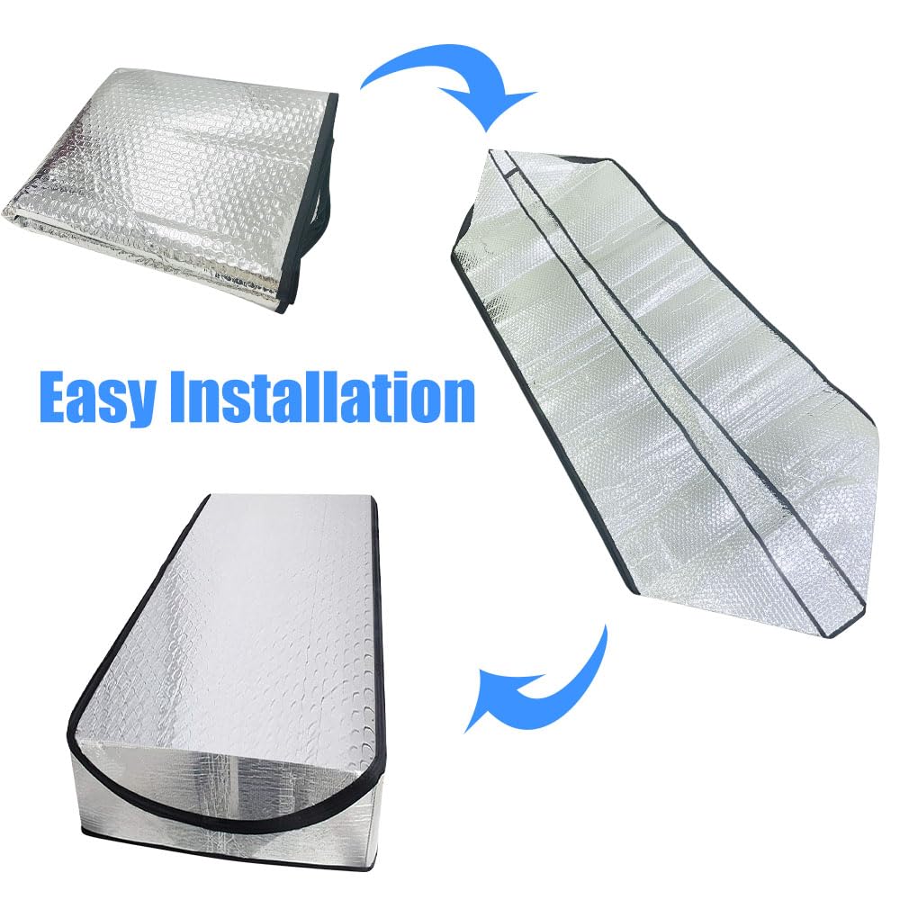 Sutekus Attic Stairway Insulation Cover with Zipper 25" x 54" x 11" Energy Saving Attic Insulation Pull Down Tent with Installation Tool