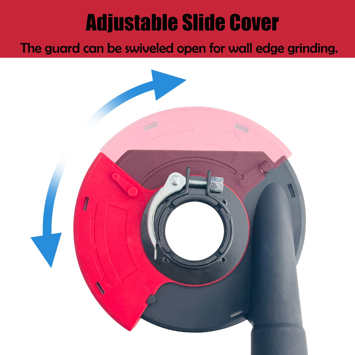 Sutekus Dust Shroud for Angle Grinder 4.5/5 inch Universal Surface Grinding Shroud with Accessories for Various Surfaces, Red