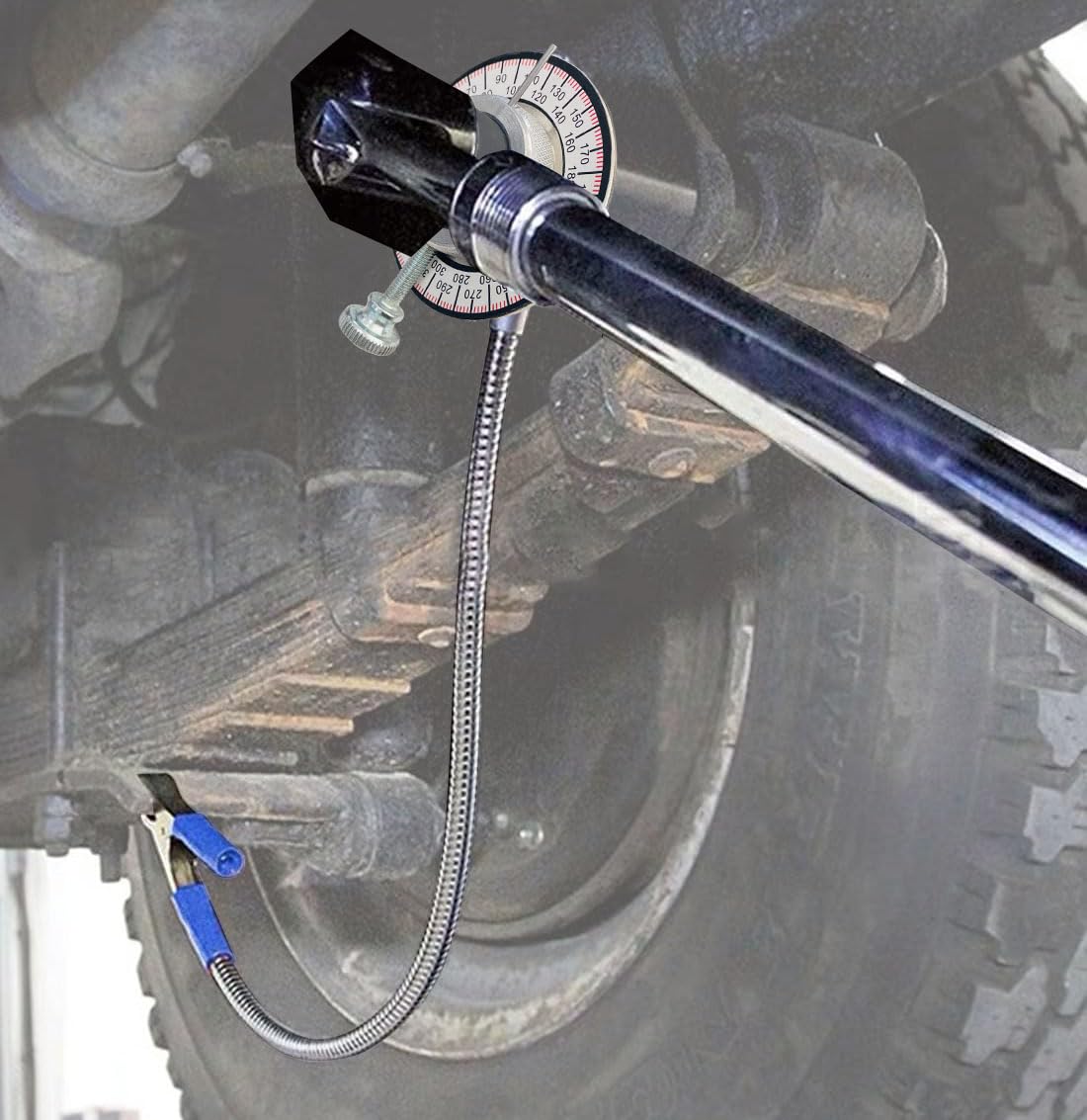 Sutekus Torque Angle Meter 1/2" Drive Wrench Angle Gauge with Flexible Clip Arm