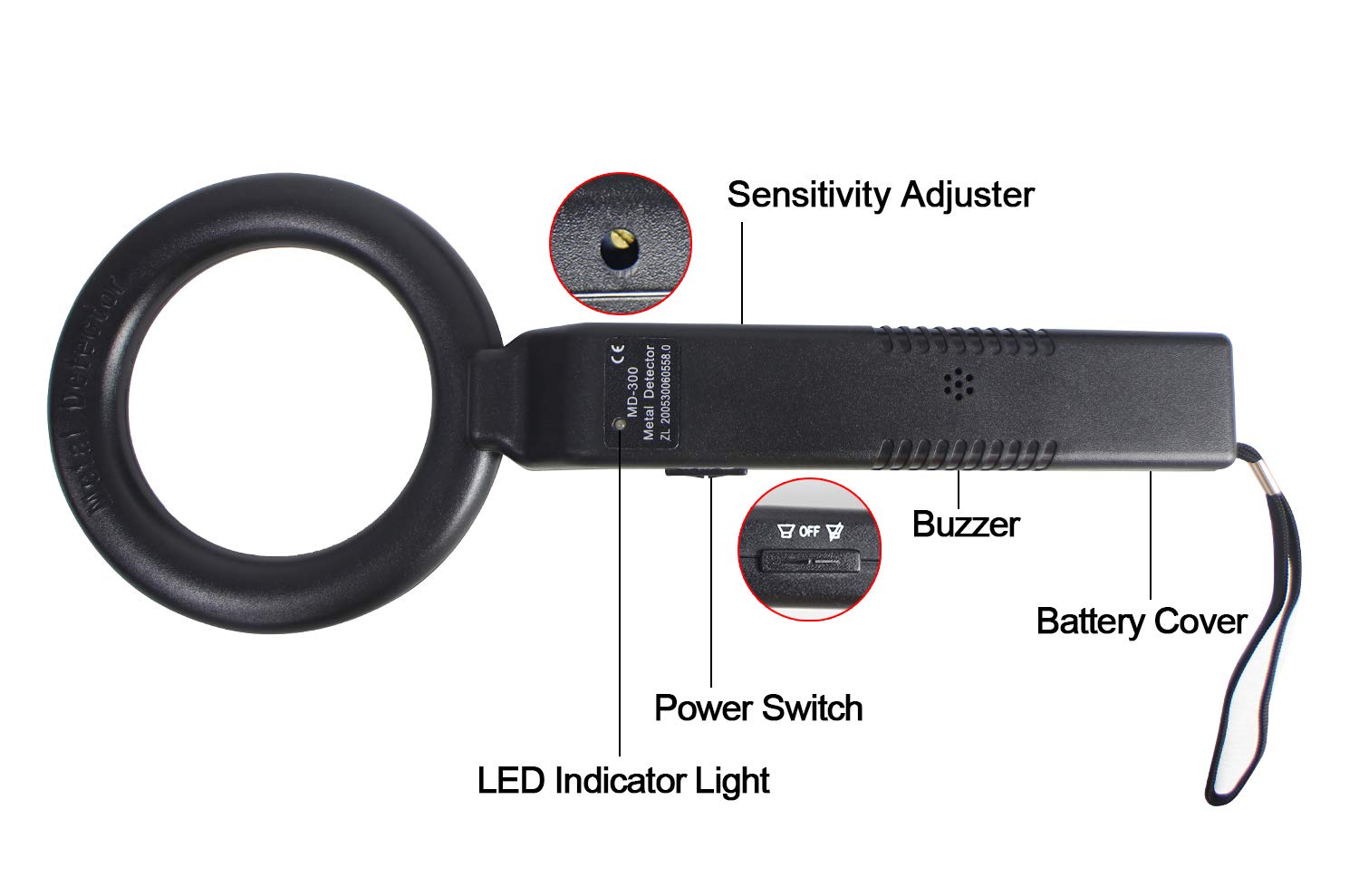 Sutekus Portable High Sensitivity Scan Hand Held Metal Detector for Security Inspection