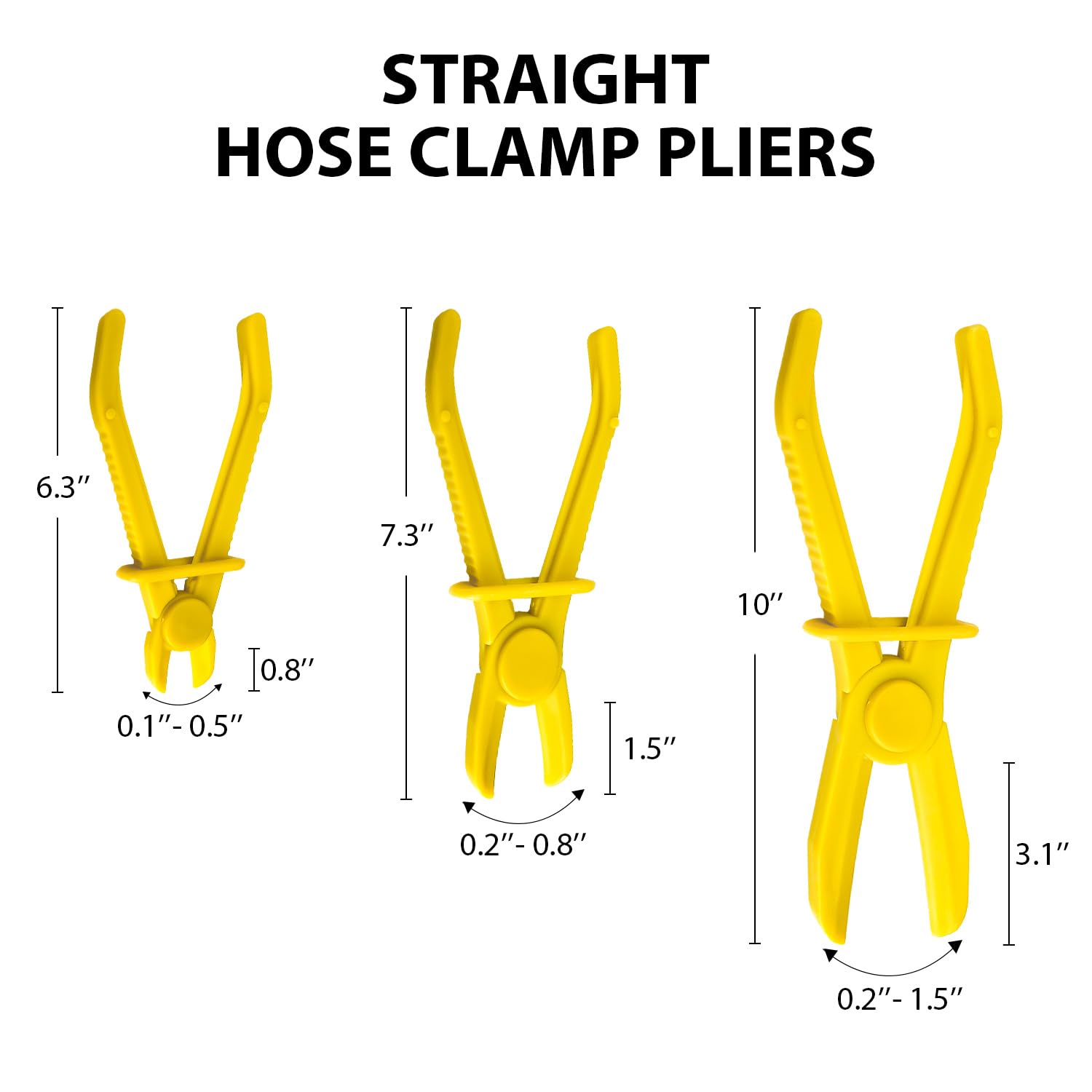 Sutekus Hose Pinch Off Pliers Hose Clamp Pliers Straight & 90 Angled Line Clamp Pliers for Flexible Hoses Brake Coolant Fuel Lines Automotive Tool, Yellow, 6Pcs
