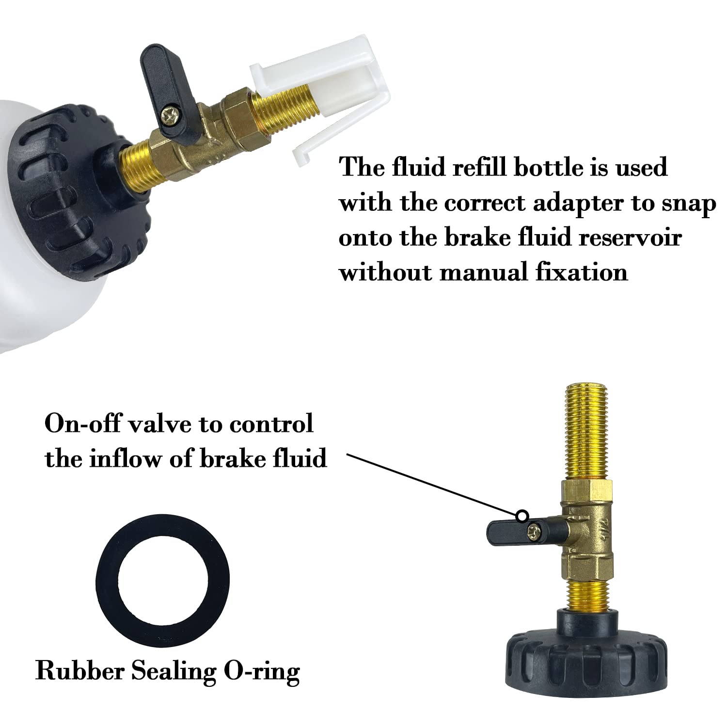 Sutekus Brake Fluid Extraction and Replacement Kit, Pneumatic Brake Fluid Bleeder with Auto-Refill Kit for Car, Truck, Motorcycle, with Extractor and Refill Bottle
