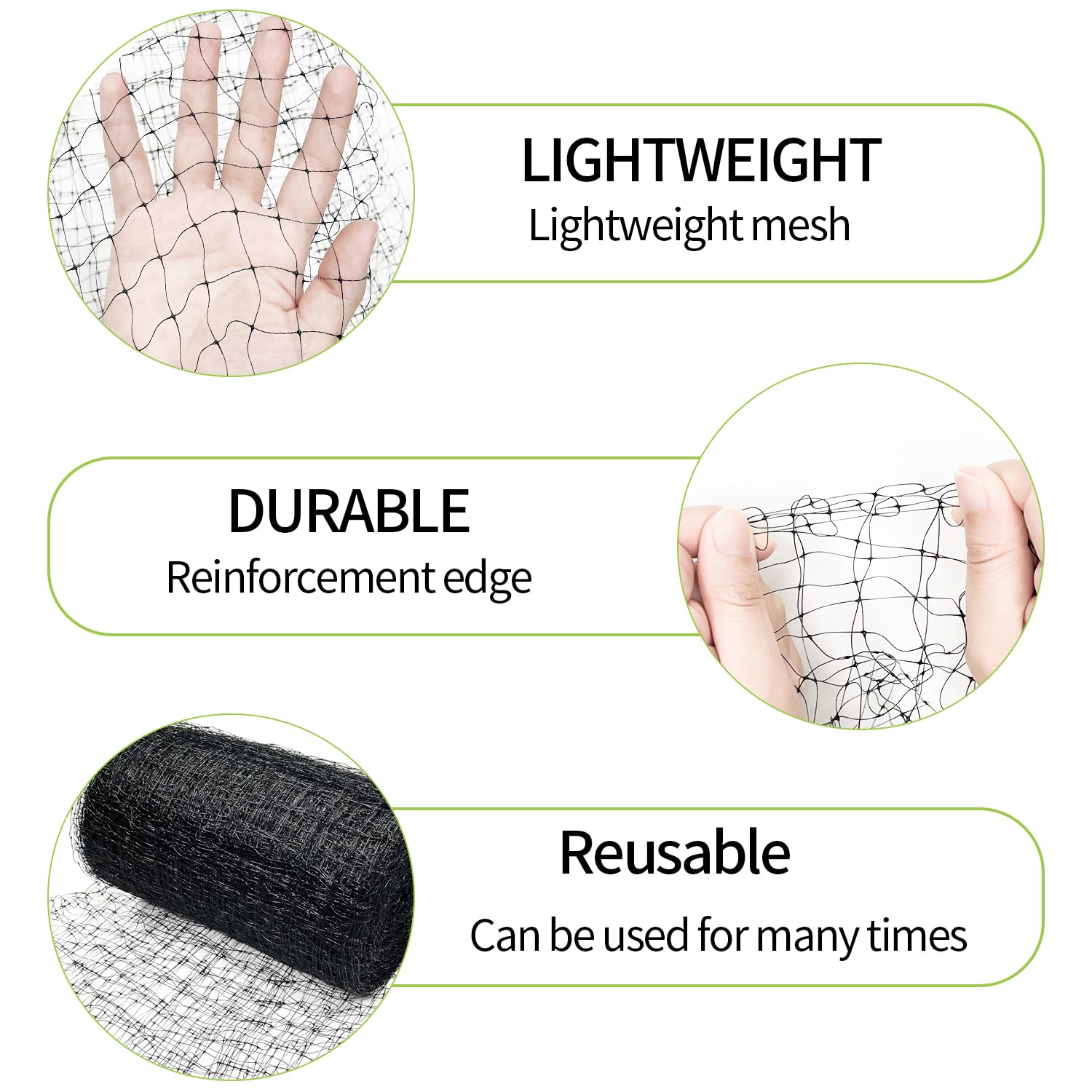 Sutekus Garden Bird Netting 7 x 100 Feet Deer Fence Netting with Cable Ties & Fixing Nails Reusable Protective Garden Netting for Vegetables Fruit Trees Plants