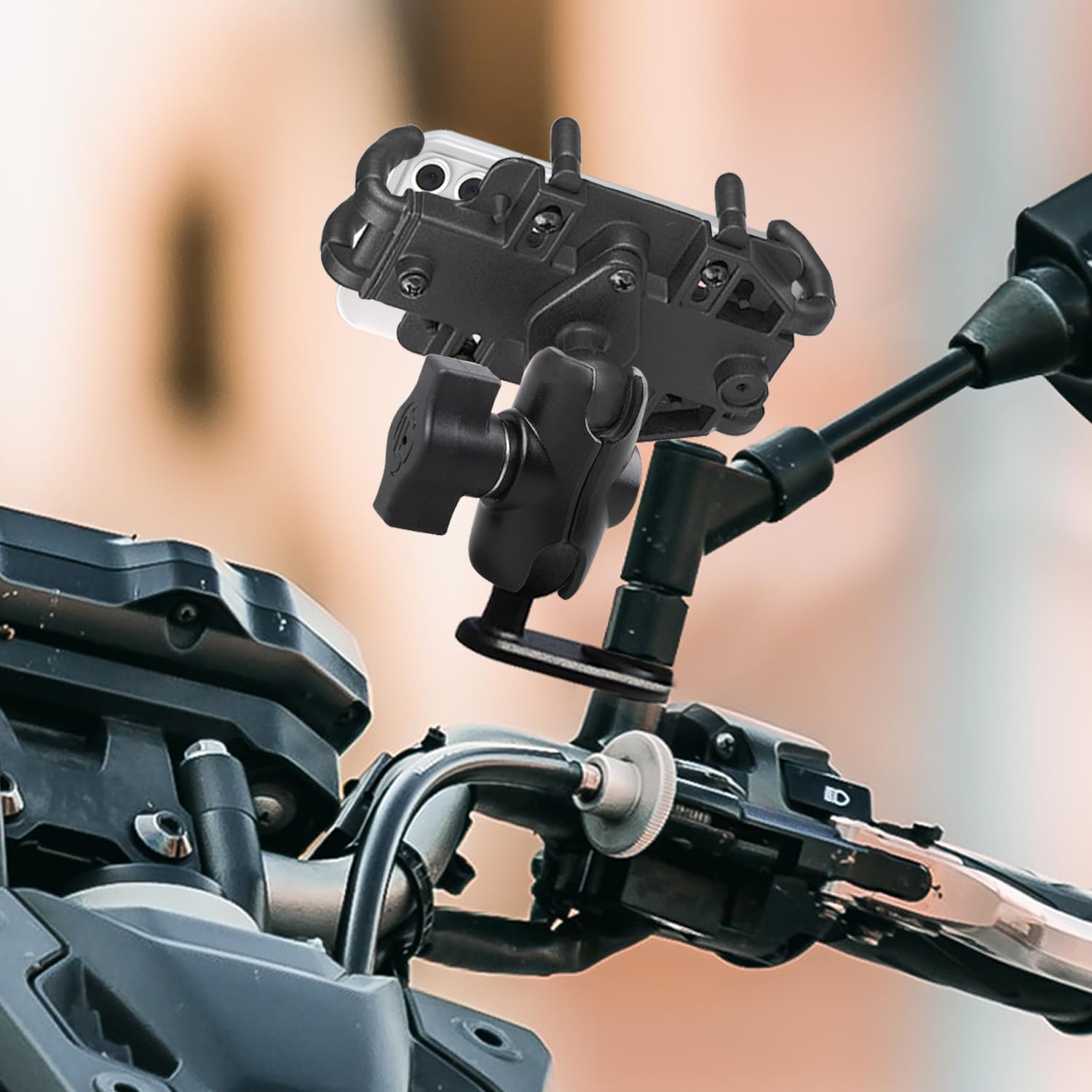 Sutekus 1" Ball Adapter with Diamond Mount Base Universal Mount Motorcycle Mount GPS Ball System Mount