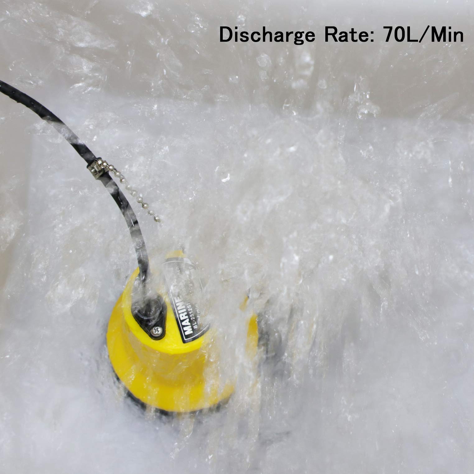 Sutekus Small Submersible Pump 12V for Pumping and Draining Seawater Maximum Discharge Rate 70 l/min