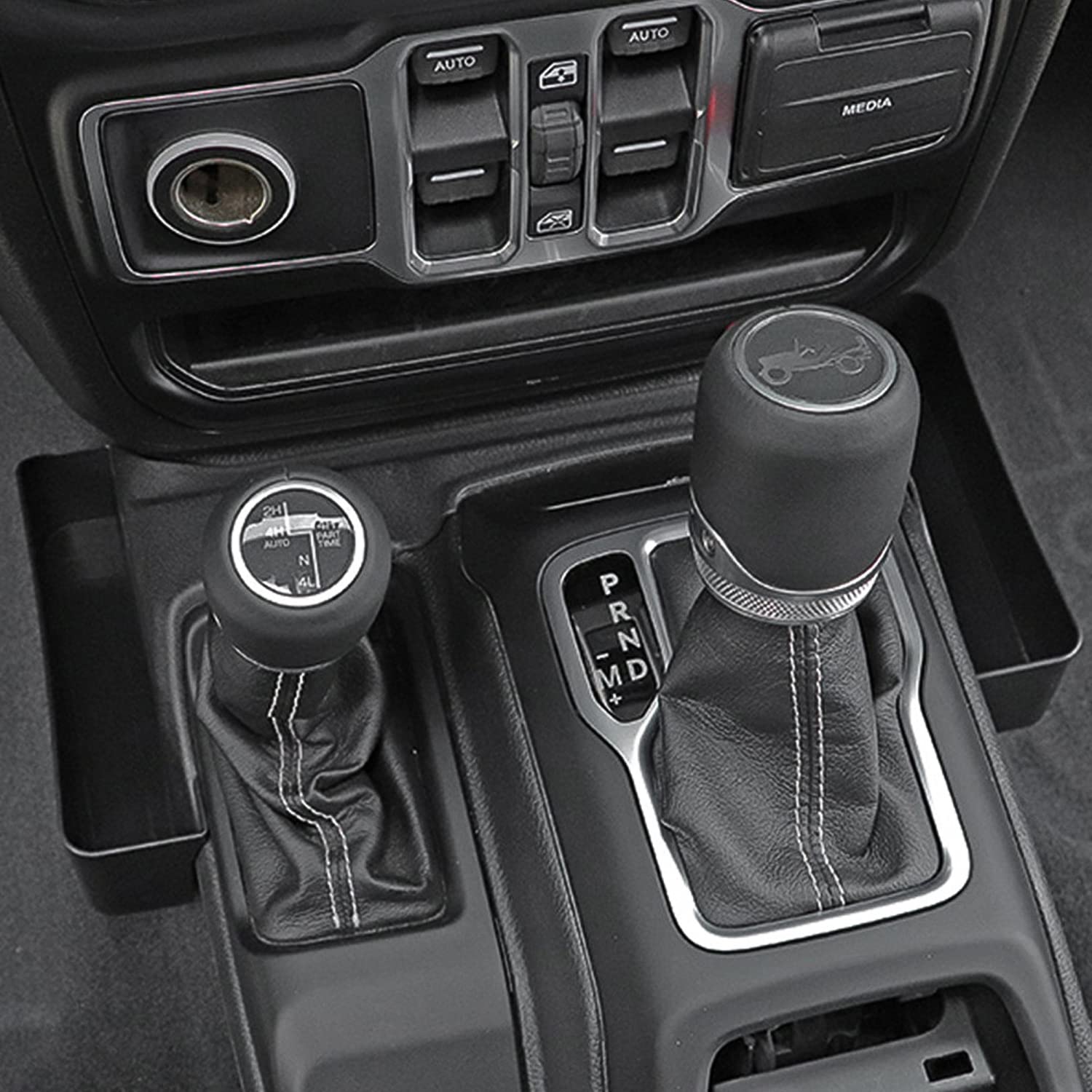 Sutekus Center Console Gear Shift Organizer Tray Interior Accessories for Jeep Wrangler JL JLU Gladiator JT