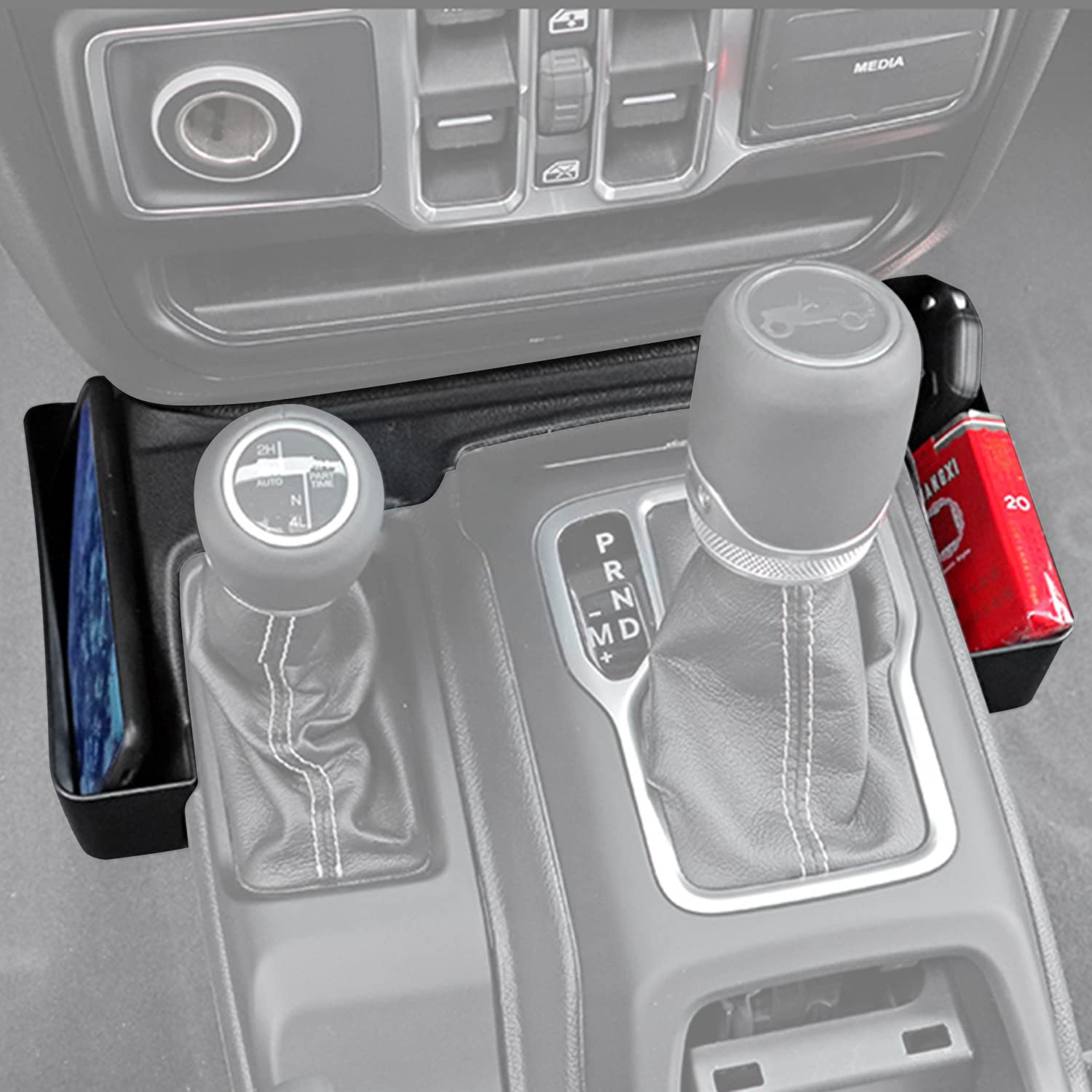 Sutekus Center Console Gear Shift Organizer Tray Interior Accessories for Jeep Wrangler JL JLU Gladiator JT