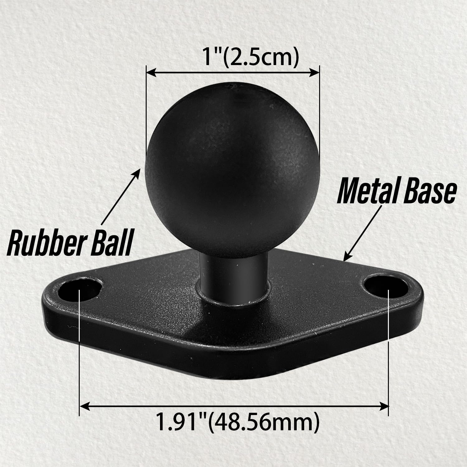 Sutekus 1" Ball Adapter with Diamond Mount Base Universal Mount Motorcycle Mount GPS Ball System Mount