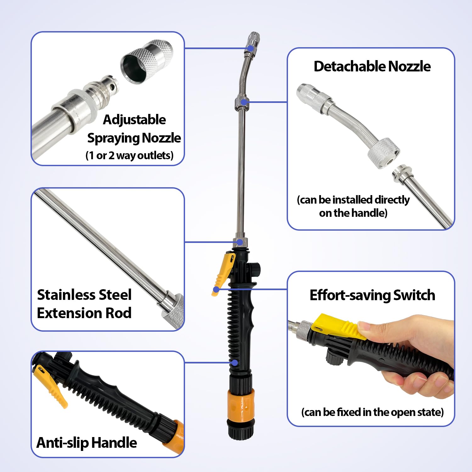Sutekus RV Water Heater Anode Rod and Flush Wand Set Remove Sediment and Scale RV Water Heater Tank Rinser Flusher with 3/4" NPT Magnesium Rod & Seal Tape