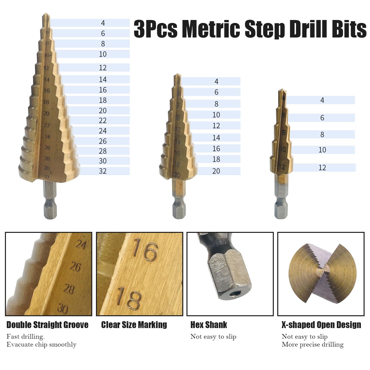 Sutekus 32 Pack Woodworking Chamfer Drilling Tool Kit Including Countersink Drill Bits Set, Wood Plug Cutter, Step Drill Bits, Cutting Twist Bits and Center Punch