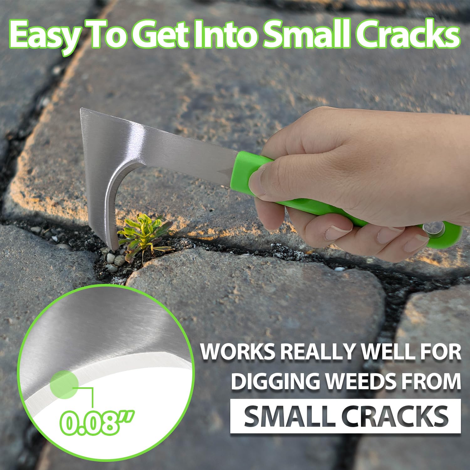 Sutekus Crack Weeder Crevice Weeding Tool Weed Remover Gardening Tool for Lawn Yard Sidewalk Driveway Moss