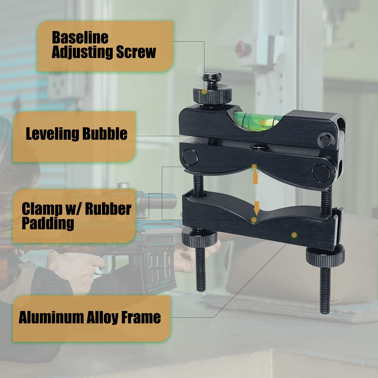 Sutekus Scope Leveling Kit Magnetic Universal Bubble Leveling Tool for Equipment and Maintenance, Black