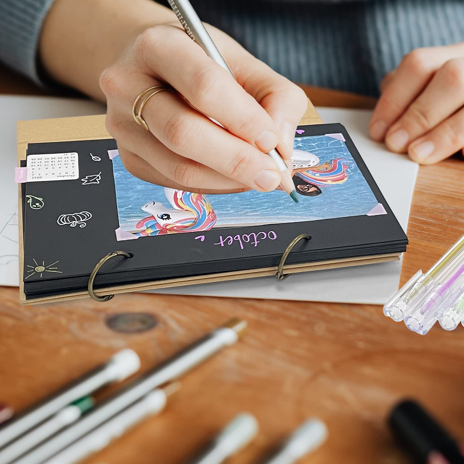 Sutekus Desk Calendar 2024 Personalized Calendar with Your Photo Calendar DIY Gift Kit for School Office Home Family