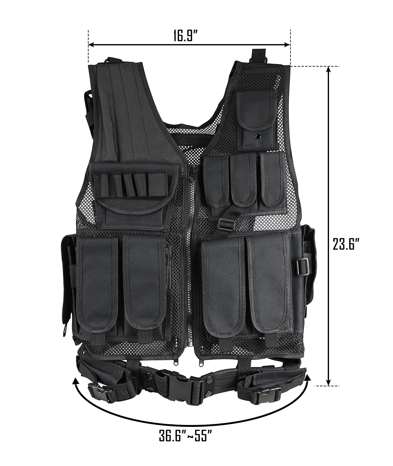 Sutekus Tactical Vest Ultralight Breathable Airsoft Paintball Vest Adjustable Lightweight Combat Vest for Games or Training