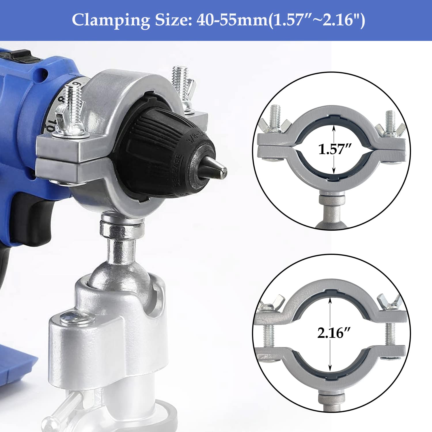 Sutekus Bench Clamp Vise 360 Degree Electric Drill Stand Holder Universal Grinder Holder For DIY Work Jewelry Making
