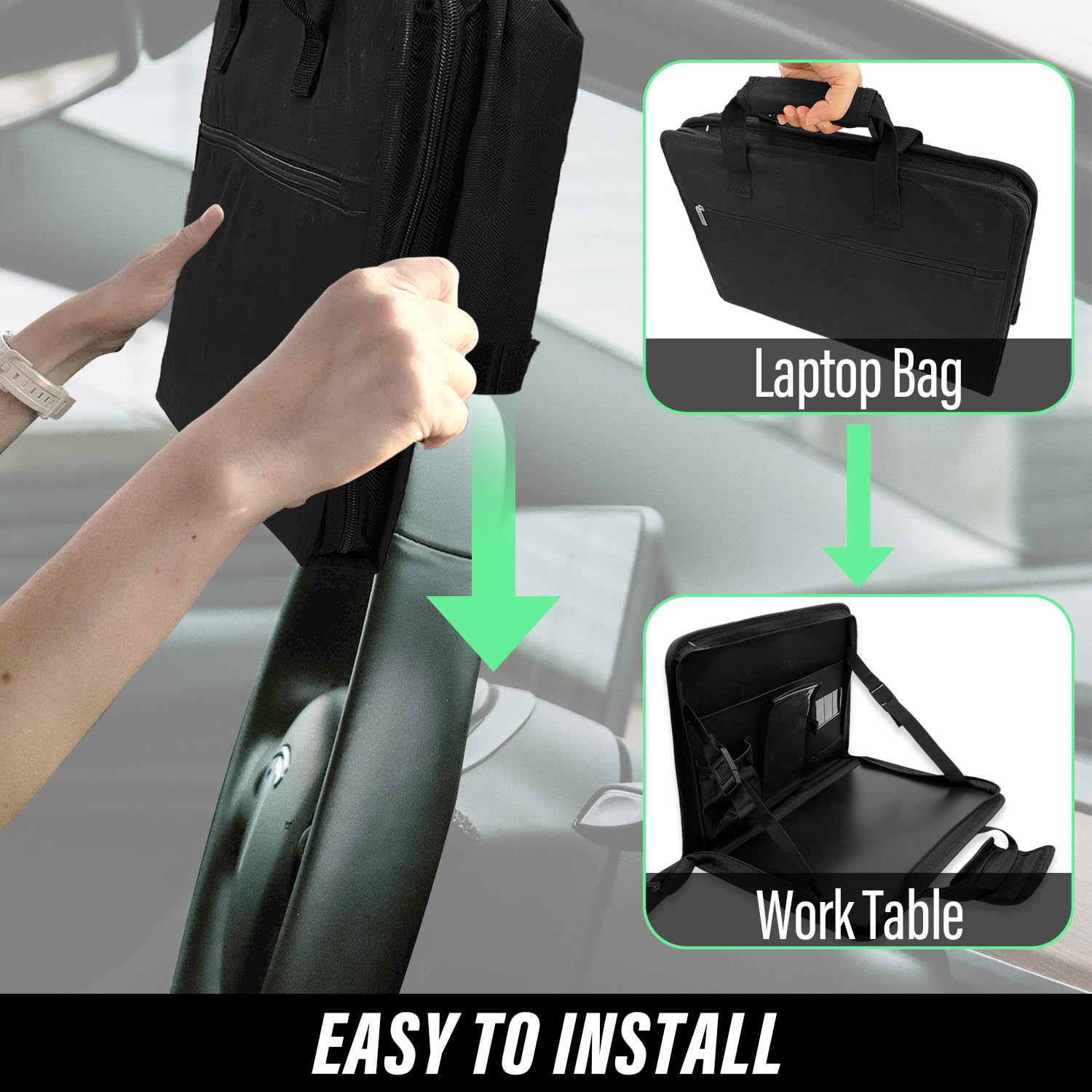 Sutekus Multifunctional Steering Wheel Eating Tray Portable Car Table Back Seat Laptop Desk Laptop Bag Steering Wheel Desk for Car Trucks