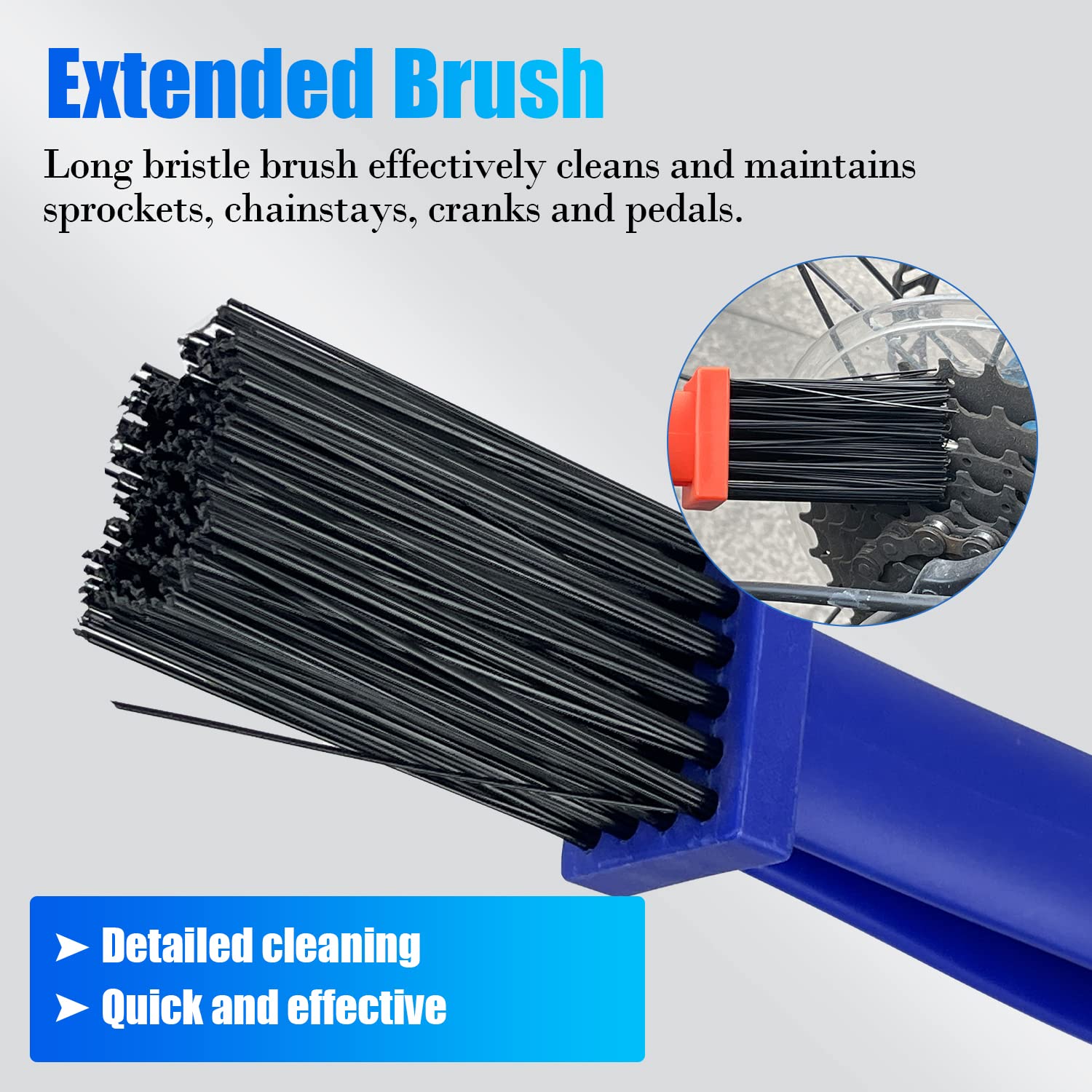 Sutekus Bike Chain Cleaning Brush Universal Chain Grunge Cleaning Brush Motorcycle Chain Cleaning Tool Set, 6Pack