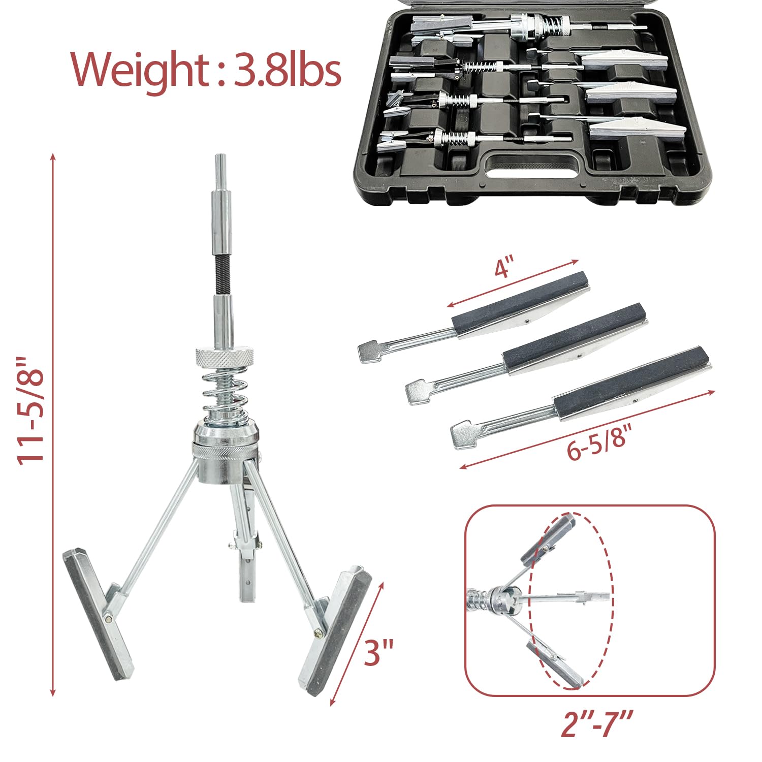 Sutekus Cylinder Hone Tool Set 7pcs Engine Honing Tool Kit with Replacement Honing Stones for 3/4" to 7" Cylinders