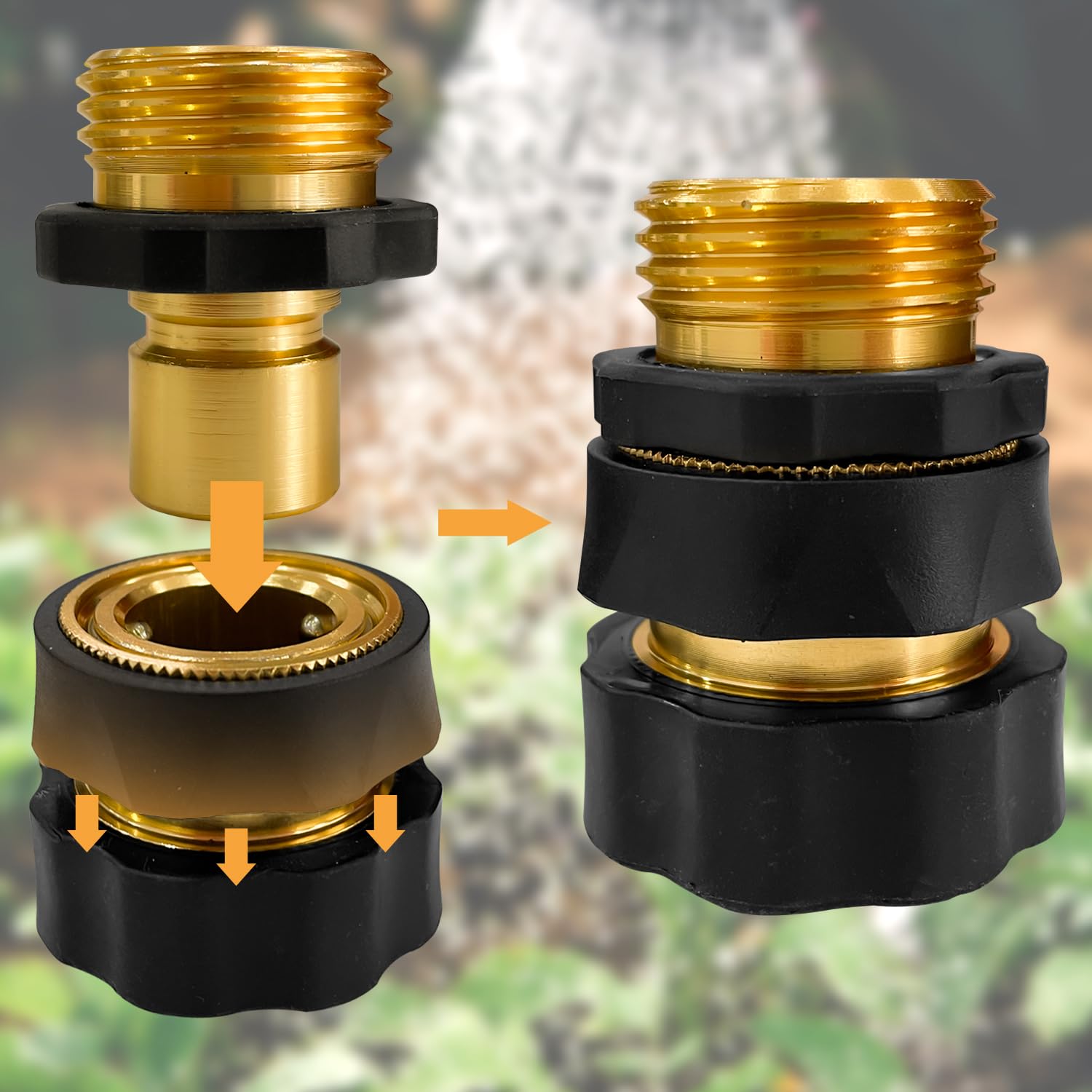 Sutekus 3/4 Inch Garden Hose Fittings Quick Release Water Hose Connector Fitting Aluminum Quick Connector Male and Female Set, 8Set