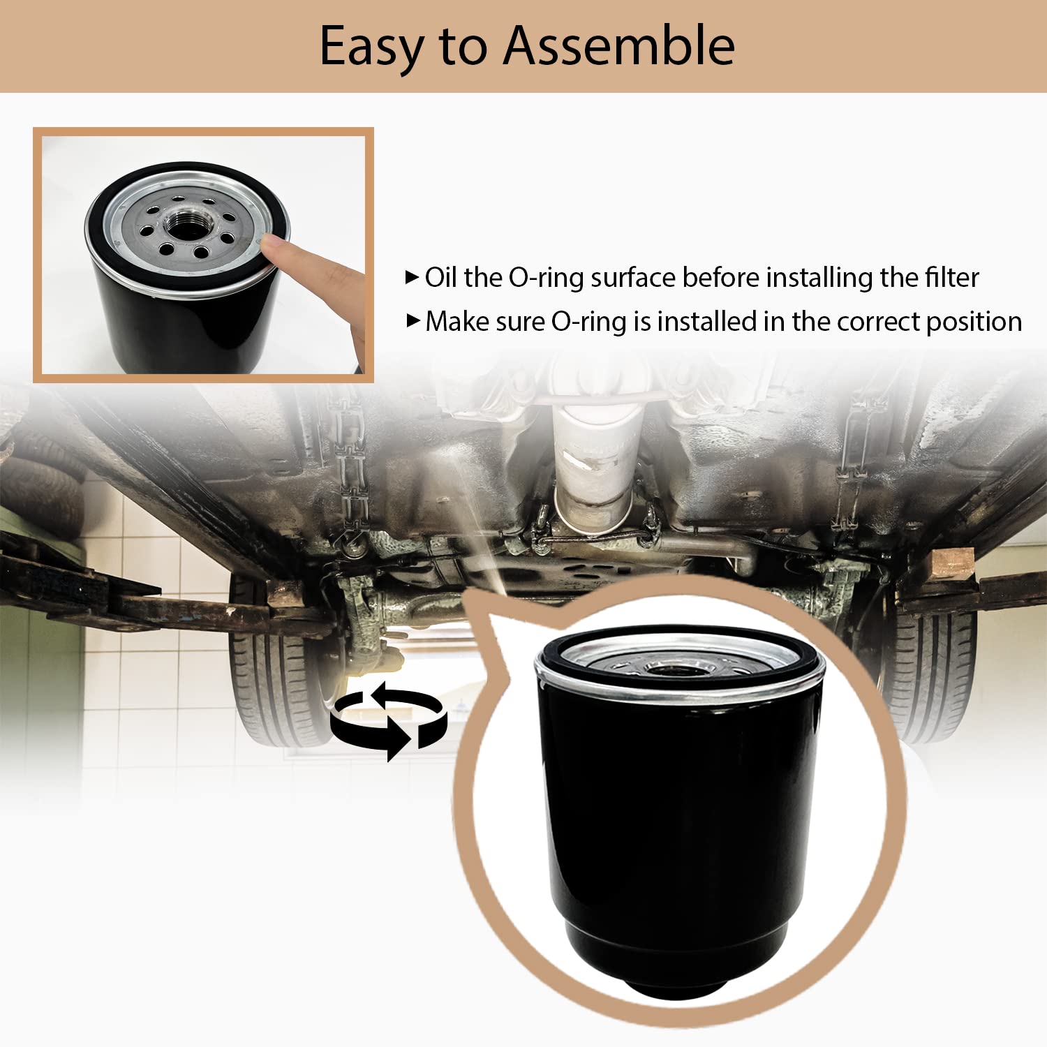 Sutekus Fuel Water Separator Filter Replacement for Dodge Ram 6.7 Diesel Engines # 68197867AA