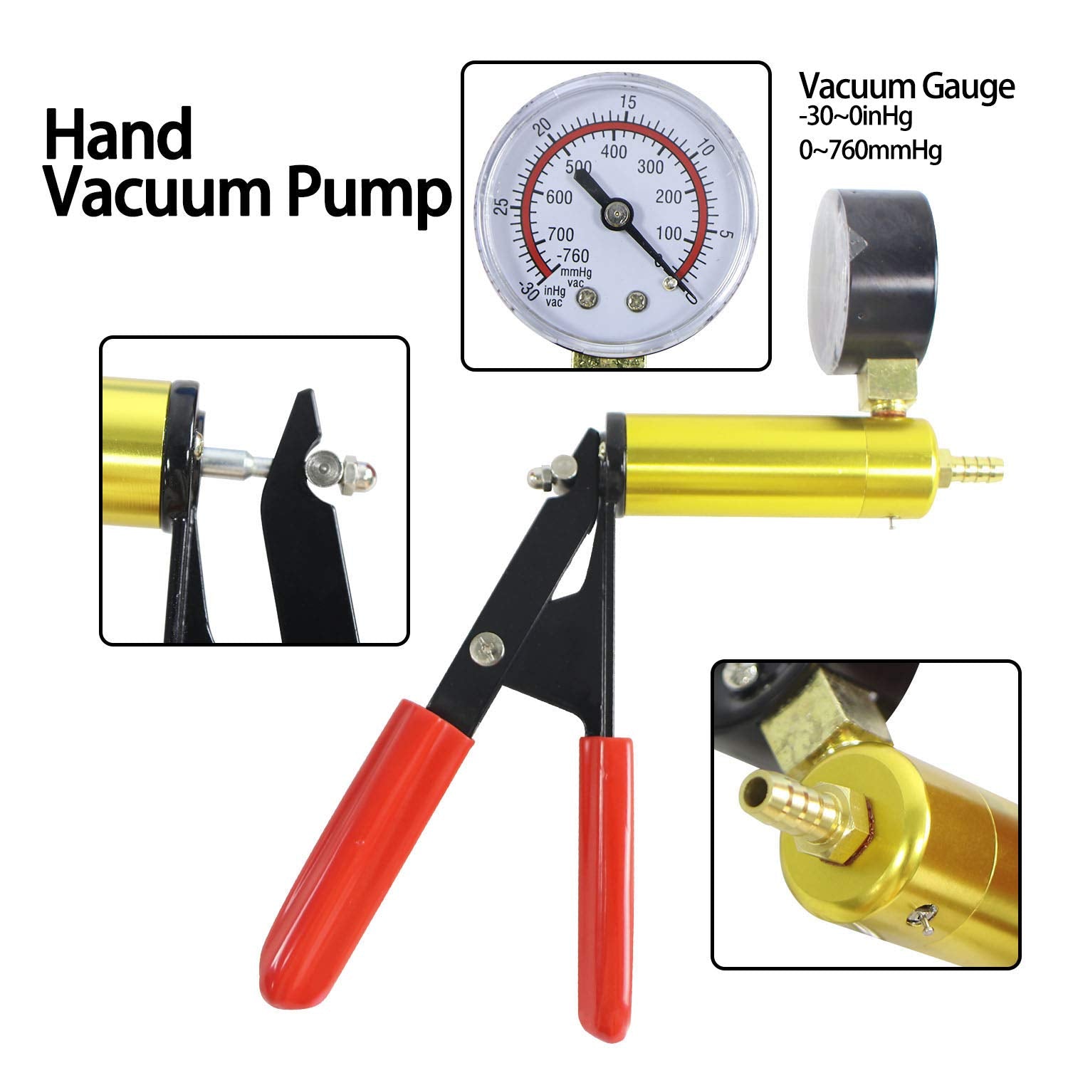 Sutekus Brake Bleeding Kit Hand Held Vacuum Pump Tester Set for Automotive & Food Canning