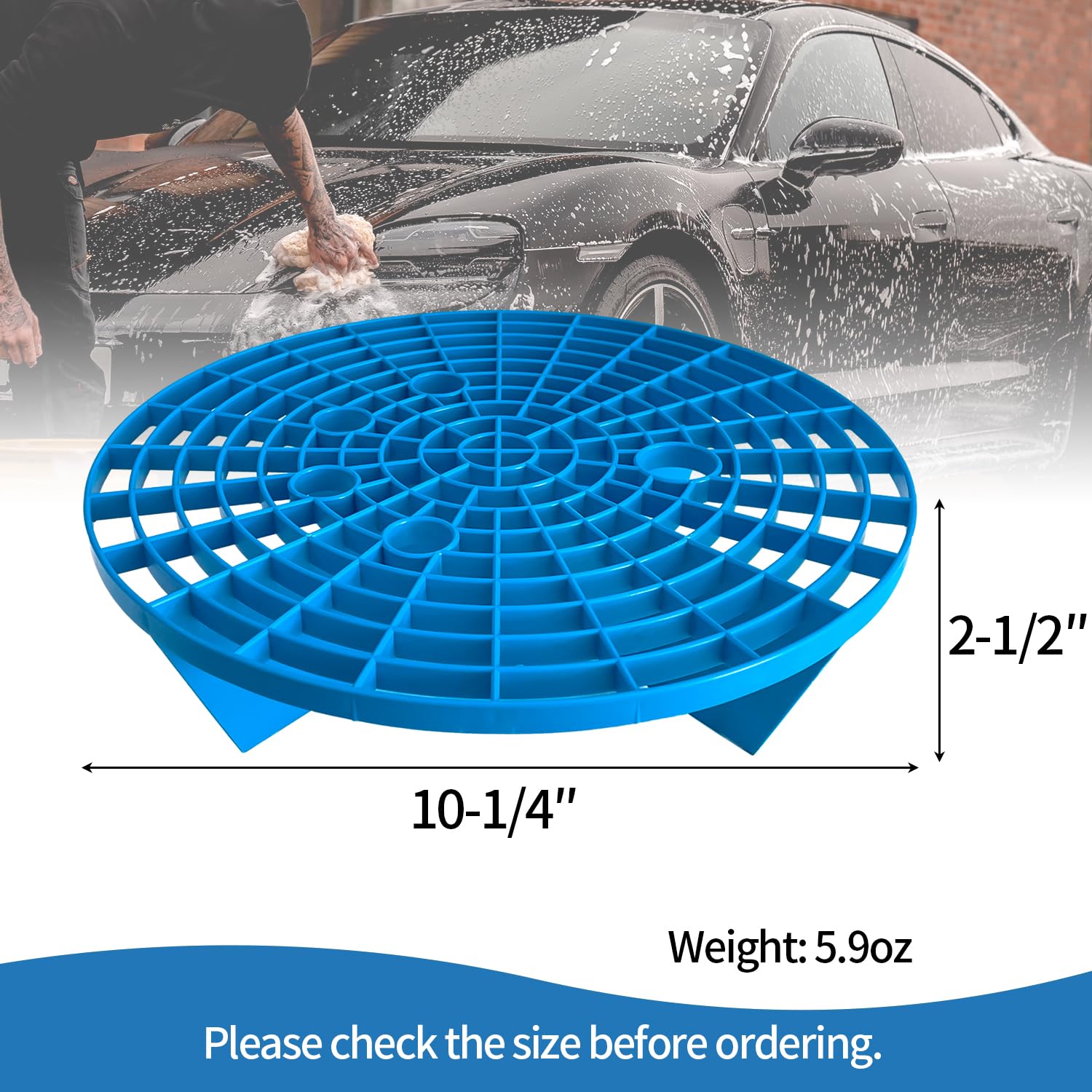 Sutekus Grit Trap Automotive Wash Bucket Insert Wash Bucket Filter Remove Dirt and Debris from Microfiber for Car Wash, Blue