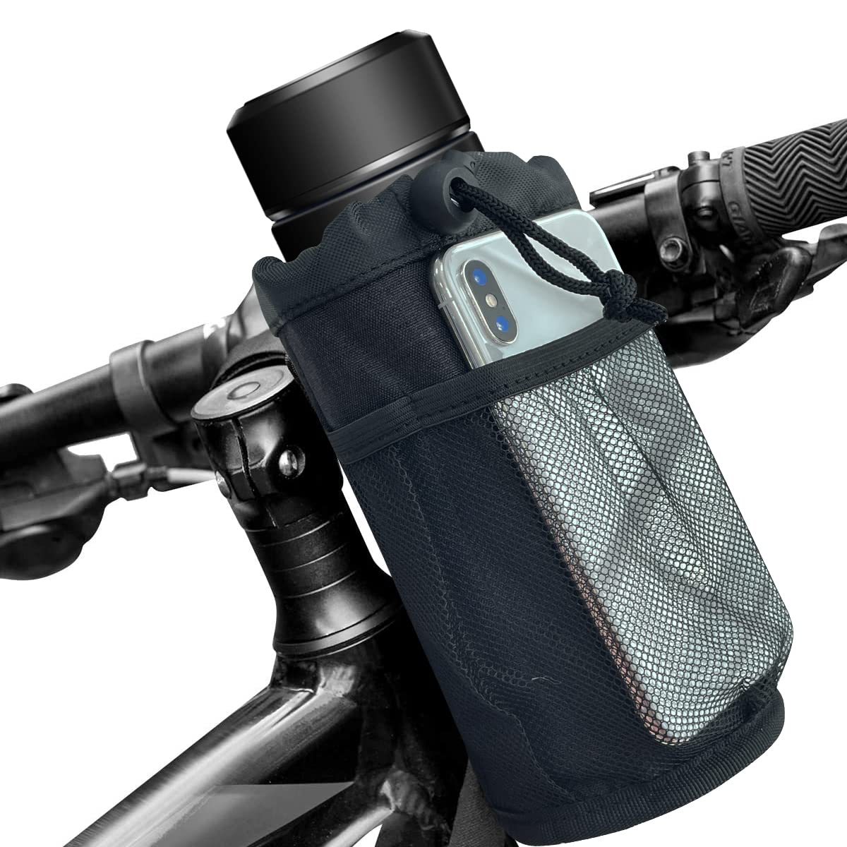 Sutekus Motorcycle Cup Holder with 0.6"-1.75" Alligator Clamp, Internal Heat Preservation Universal Drinks Holder for Motorcycle, Bike, Boat, Walker